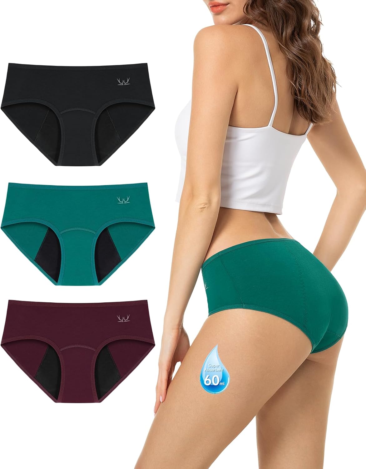 TANSTC Period Pants Heavy Flow 60ML Absorbency Period Underwear for Women Extra...