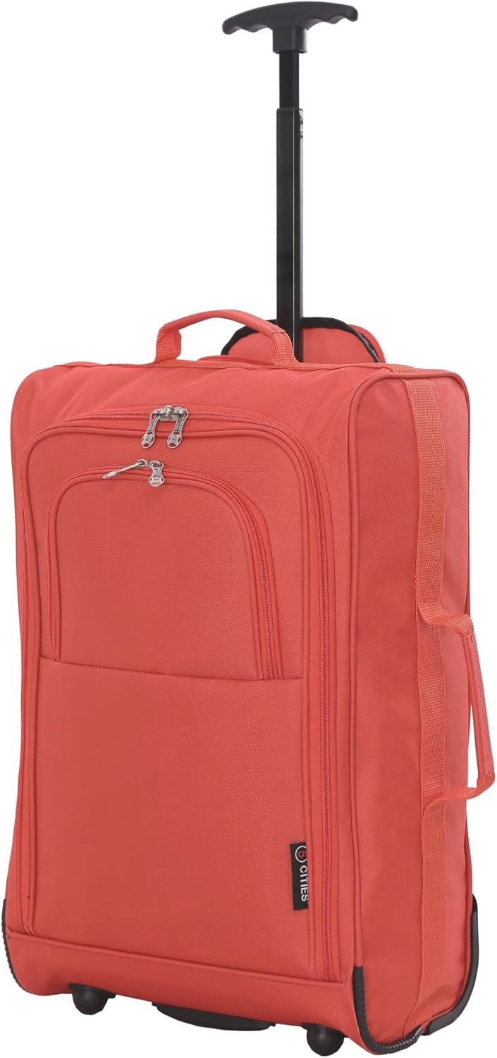 5 Cities 21"/55cm Carry On Lightweight Travel Cabin Approved Trolley Bag with Wh...