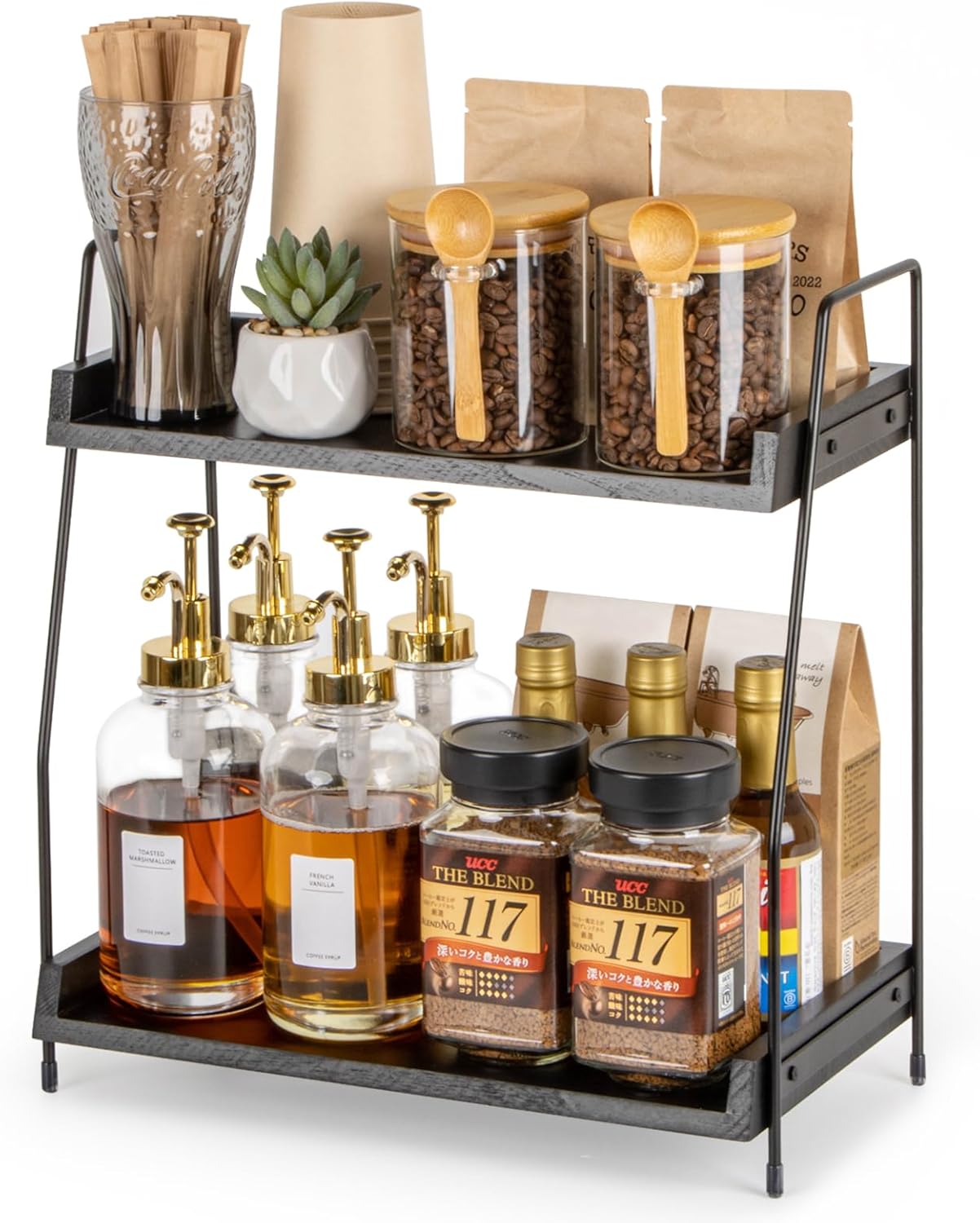 ANBOXIT Coffee Station Organizer for Countertop, Coffee Bar Accessories and Orga...