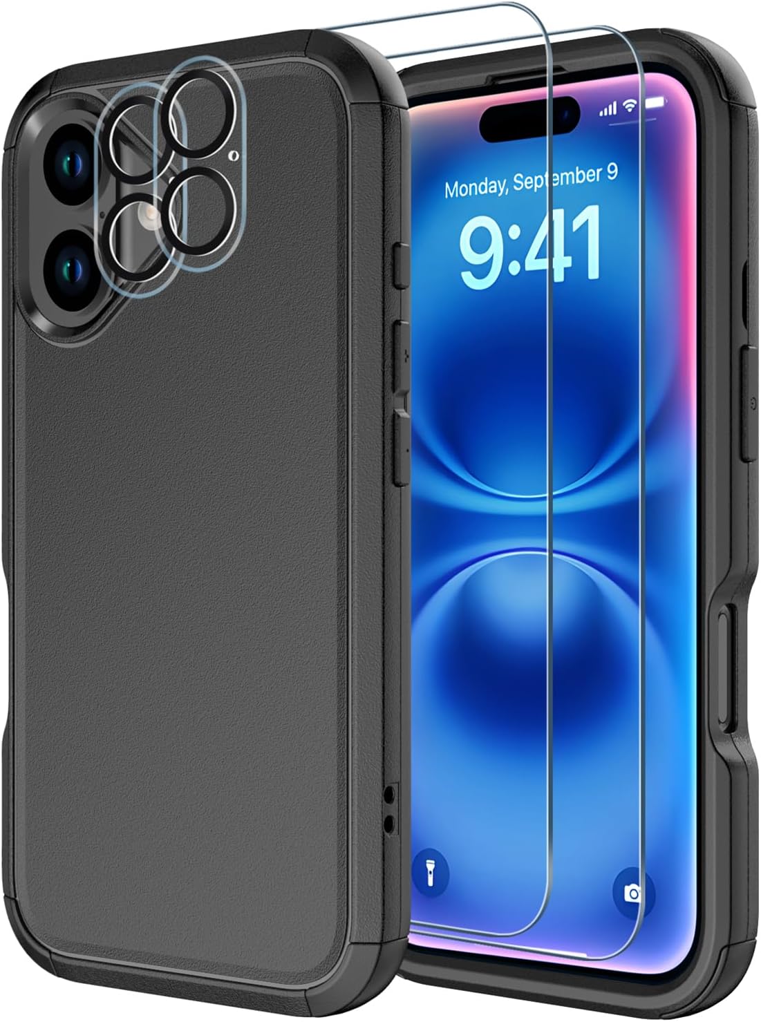 Diverbox for iPhone 16 Case [Shockproof] [Dropproof] [Tempered Glass Screen Prot...