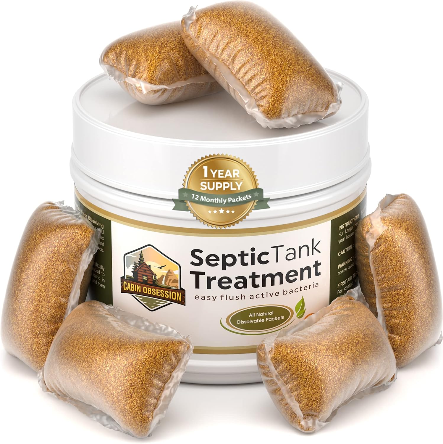Septic Tank Treatment - 1 Year Supply of Septic Safe Dissolvable Easy Flush Live...