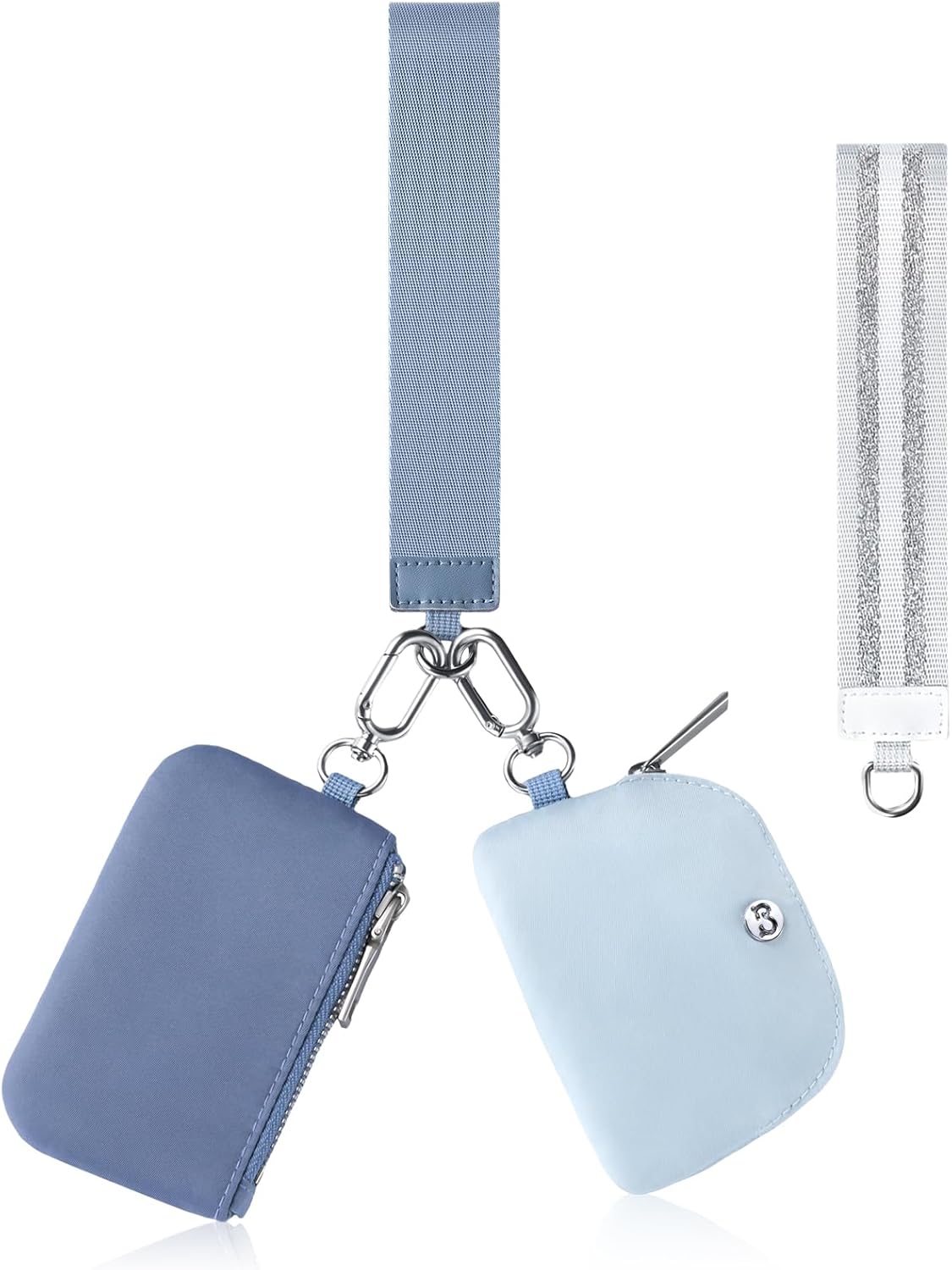 Babysun Mini Zip Around Dual Pouch Wristlet With 2 Straps Wristlet Keychain Wall...