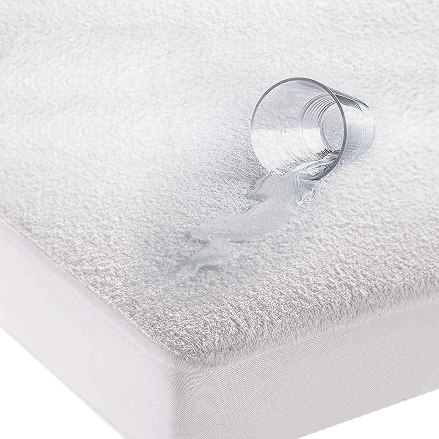 HIGH LIVING Waterproof Mattress Protector Cotton Terry Towel Aloe Vera treated E...
