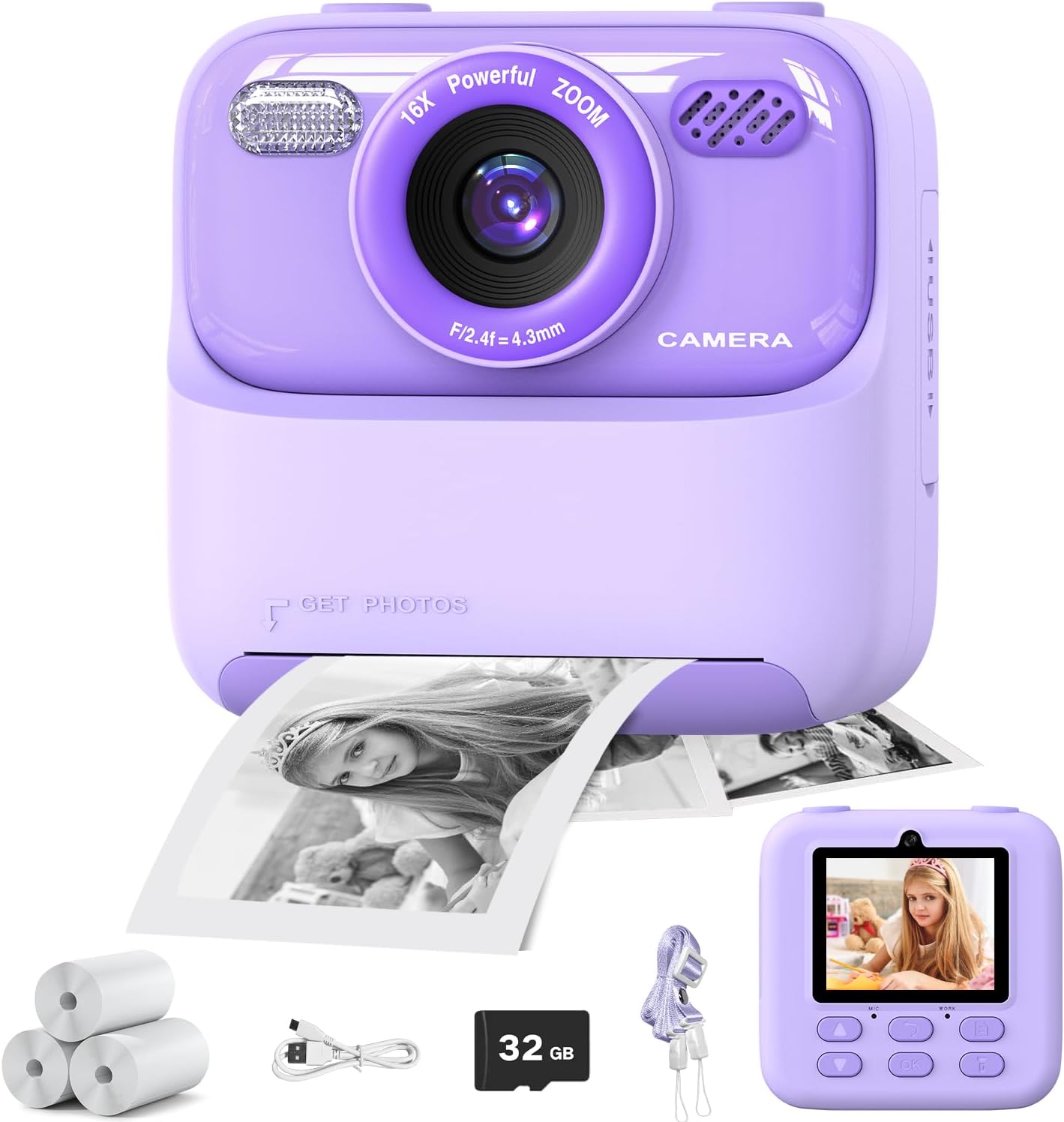 masterbee Kid Camera Instant Print Photo, Birthday Gifts for Girls and Boys, Kid...