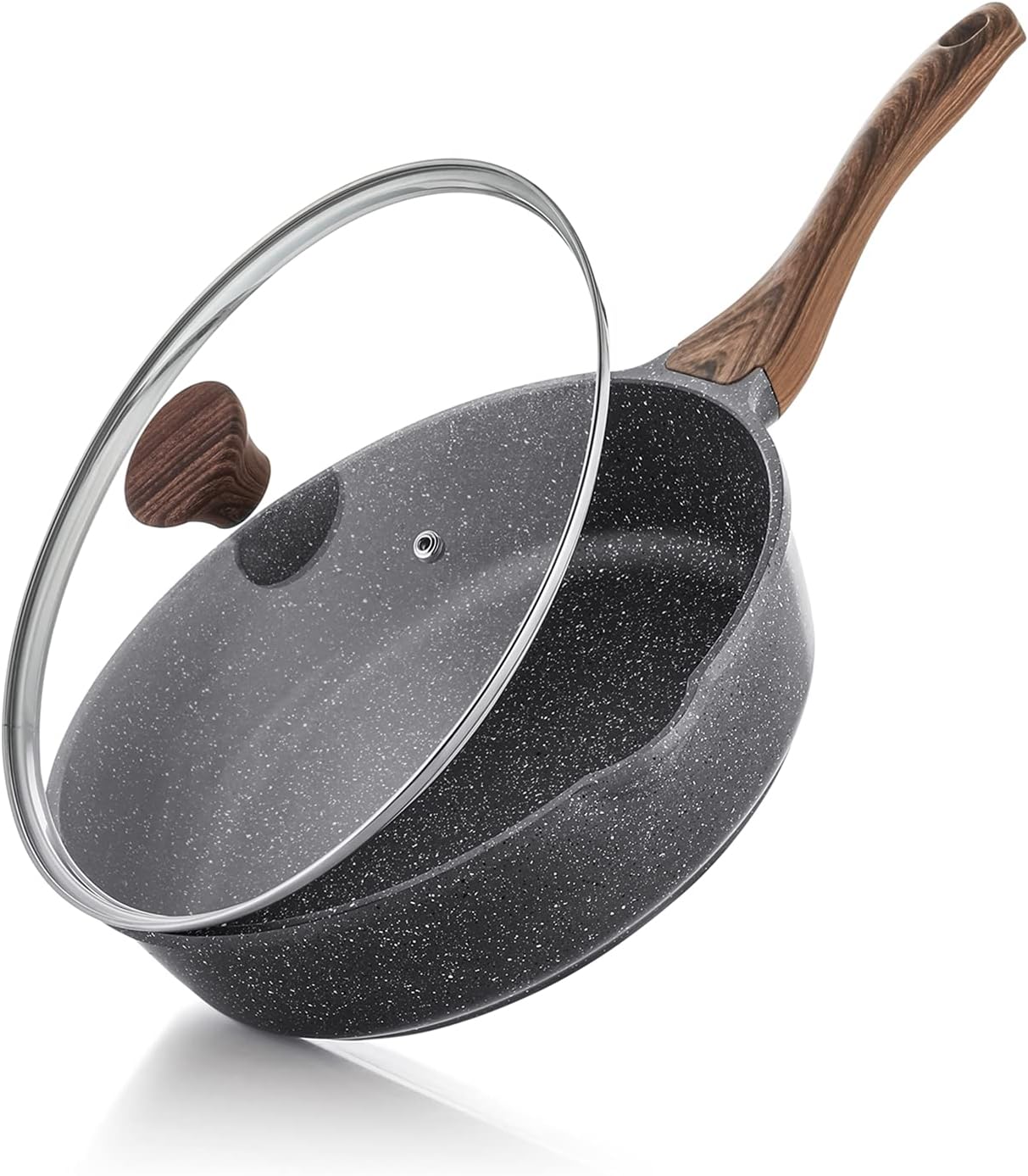 SENSARTE Nonstick Deep Frying Pan Skillet, 26 cm/4 Litre Frying Pan with Lid, St...