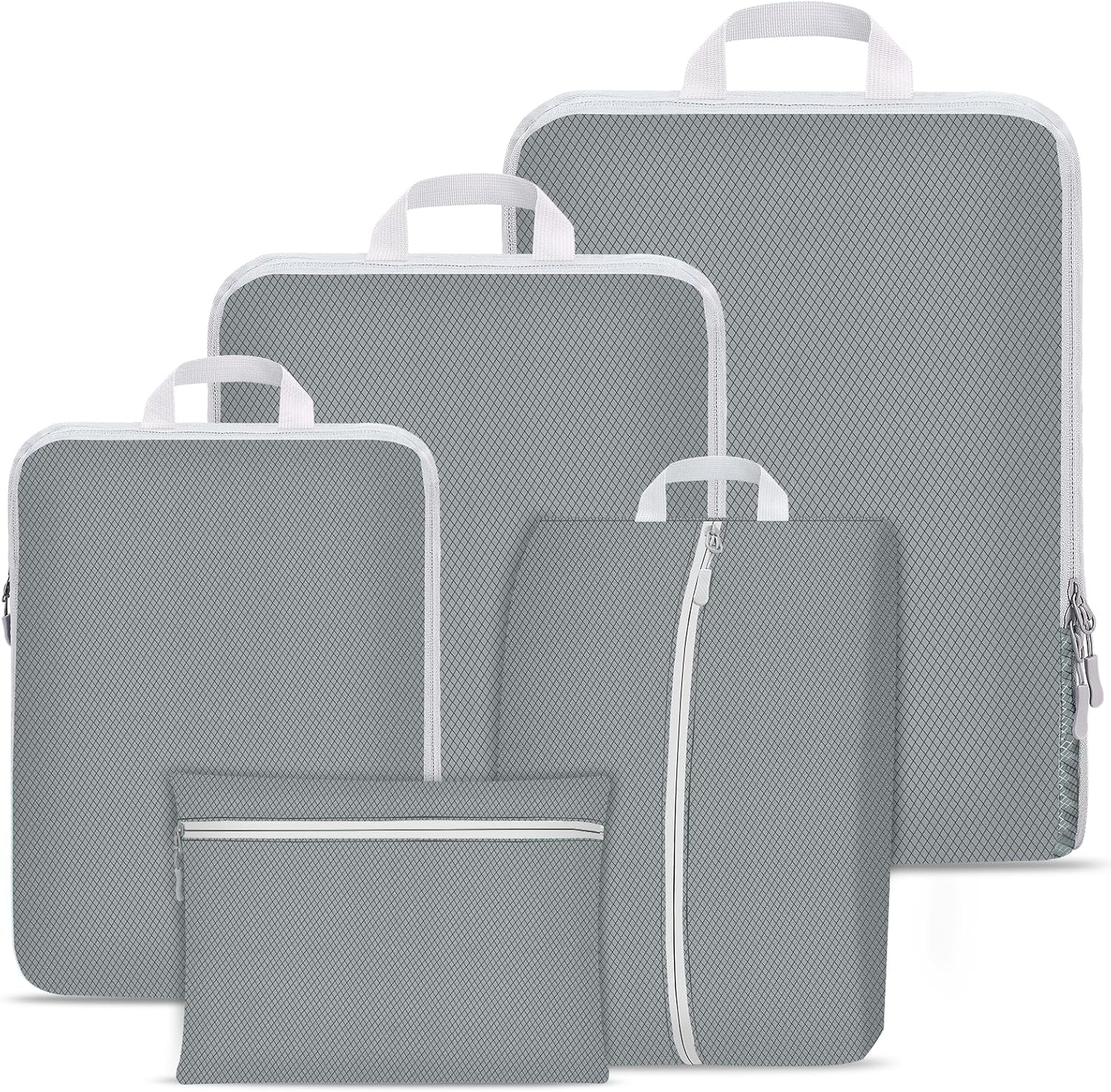 Compression Packing Cubes Set, Ultralight Expandable Travel Organizers for Carry...