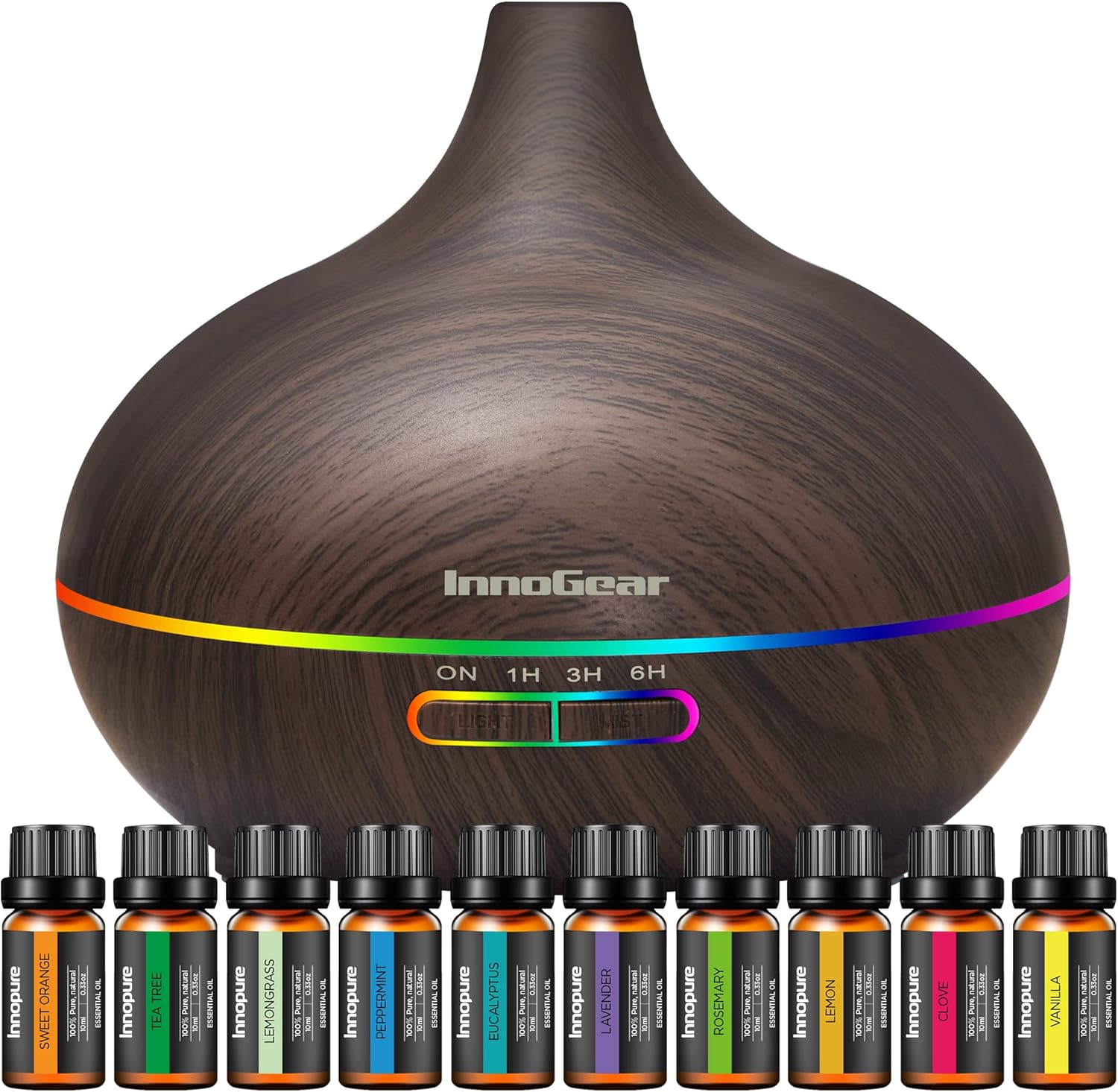 InnoGear Aromatherapy Diffuser & 10 Essential Oils Set, 400ml Diffuser Ultrasoni...