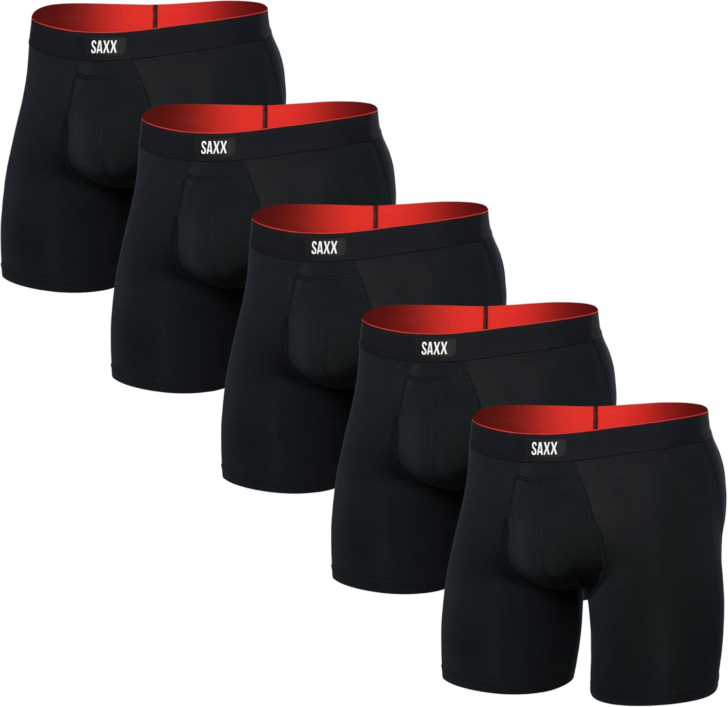 SAXX Underwear Co. - Men's Multi-Sport Mesh Boxer Brief Fly 5Pk With Built-In Po...