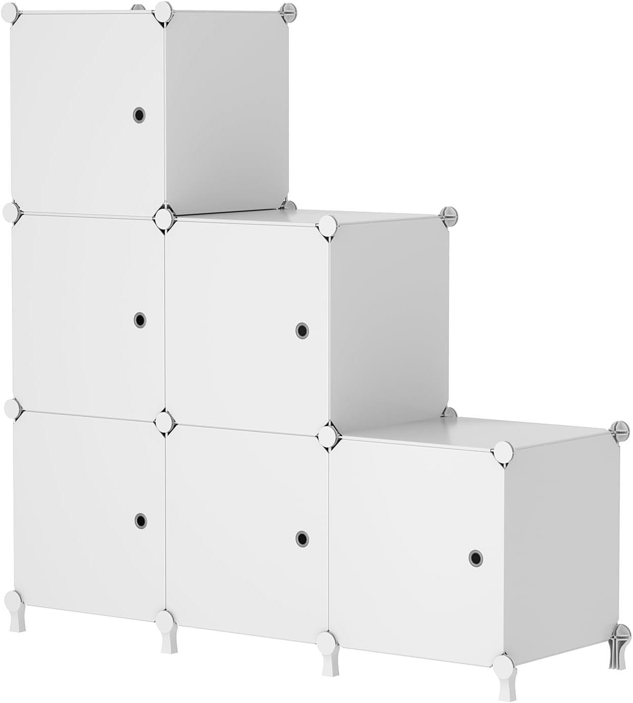 AWTATOS Cube Storage with Doors is a Stackable 6 Cube Storage Unit Designed for...