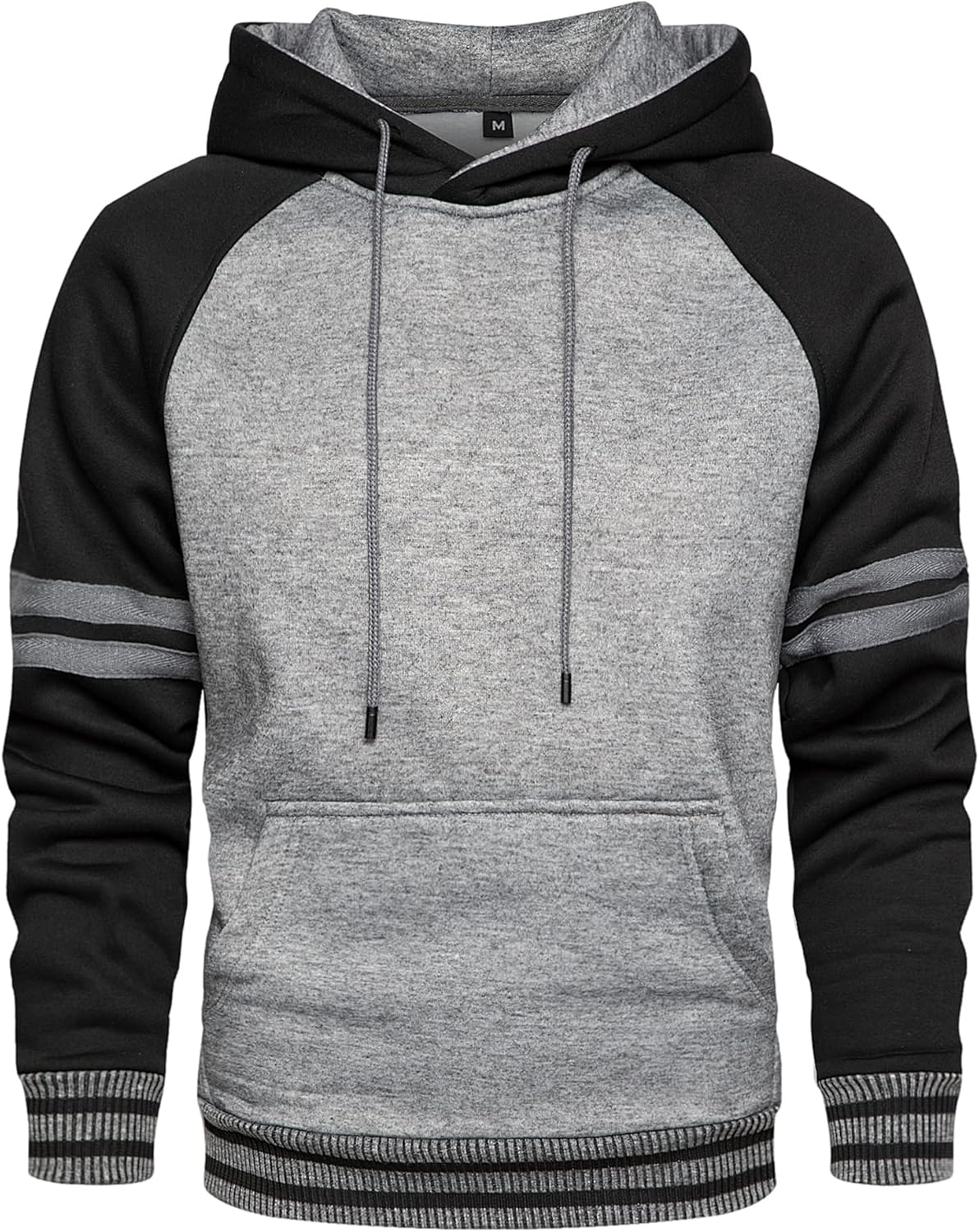 LBL Men's Fleece Hoodie Pullover Casual Hoody Contrast Color Drawstring Sweatshi...