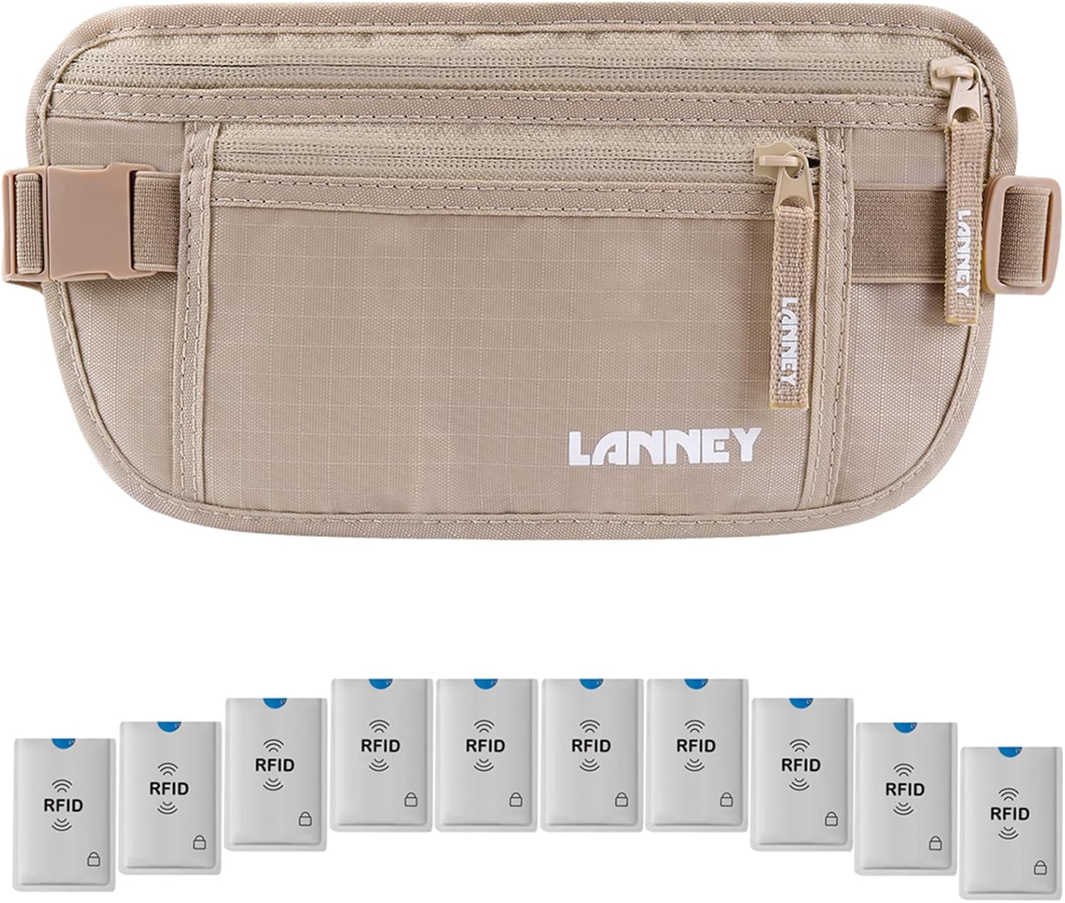 Money Belt for Travel Women and Men Slim Hidden Travel Wallet with RFID Blocking...