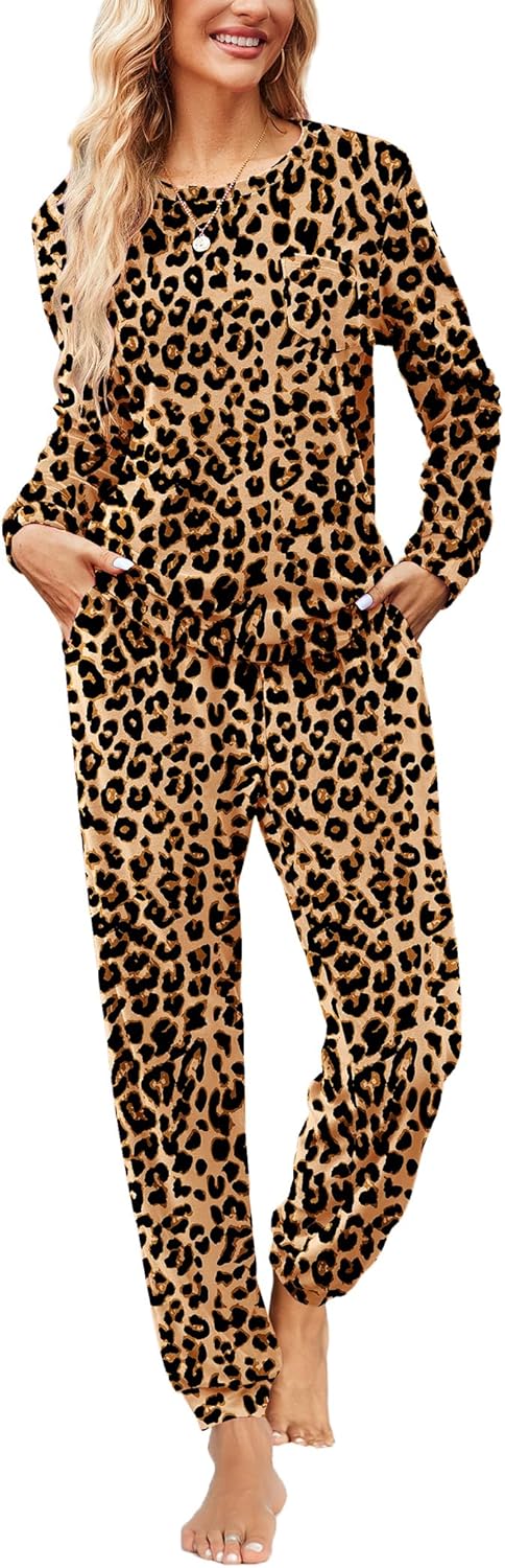 Ekouaer Womens Pajamas Sets Long Sleeve Soft Sleepwear 2 Piece Velvet Pjs Lounge...