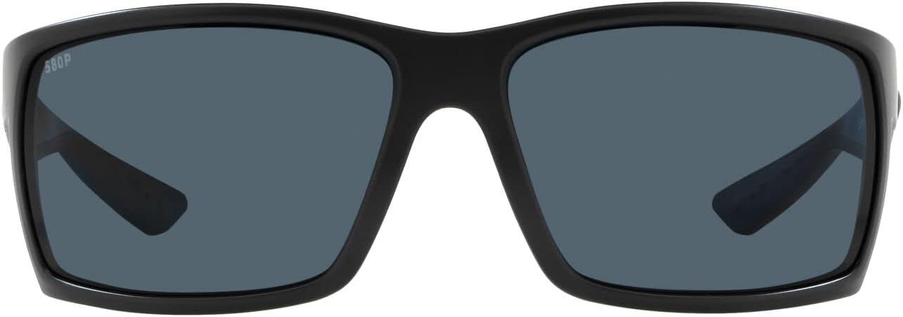 Costa Del Mar Men's Reefton Rectangular Sunglasses Blackout/Grey Polarized 580p...