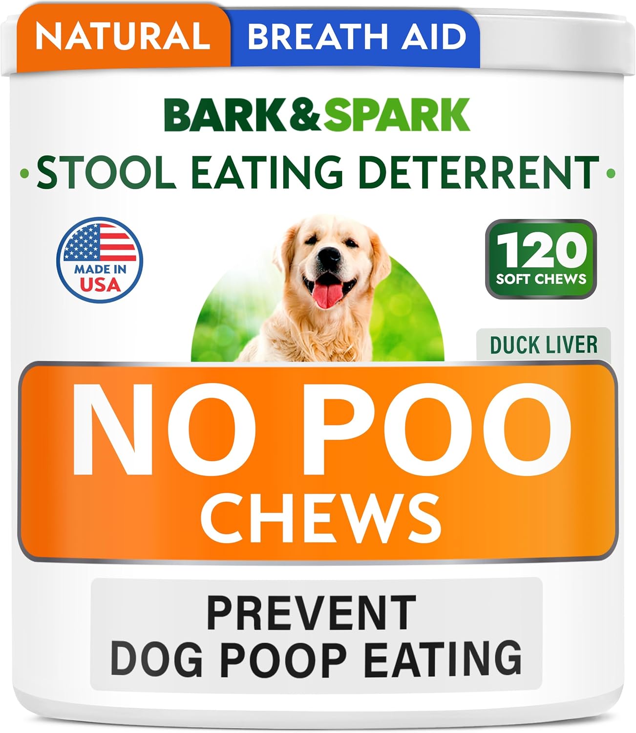 BARK&SPARK No Poo Chews for Dogs - Coprophagia & Stool Eating Deterrent with Pro...