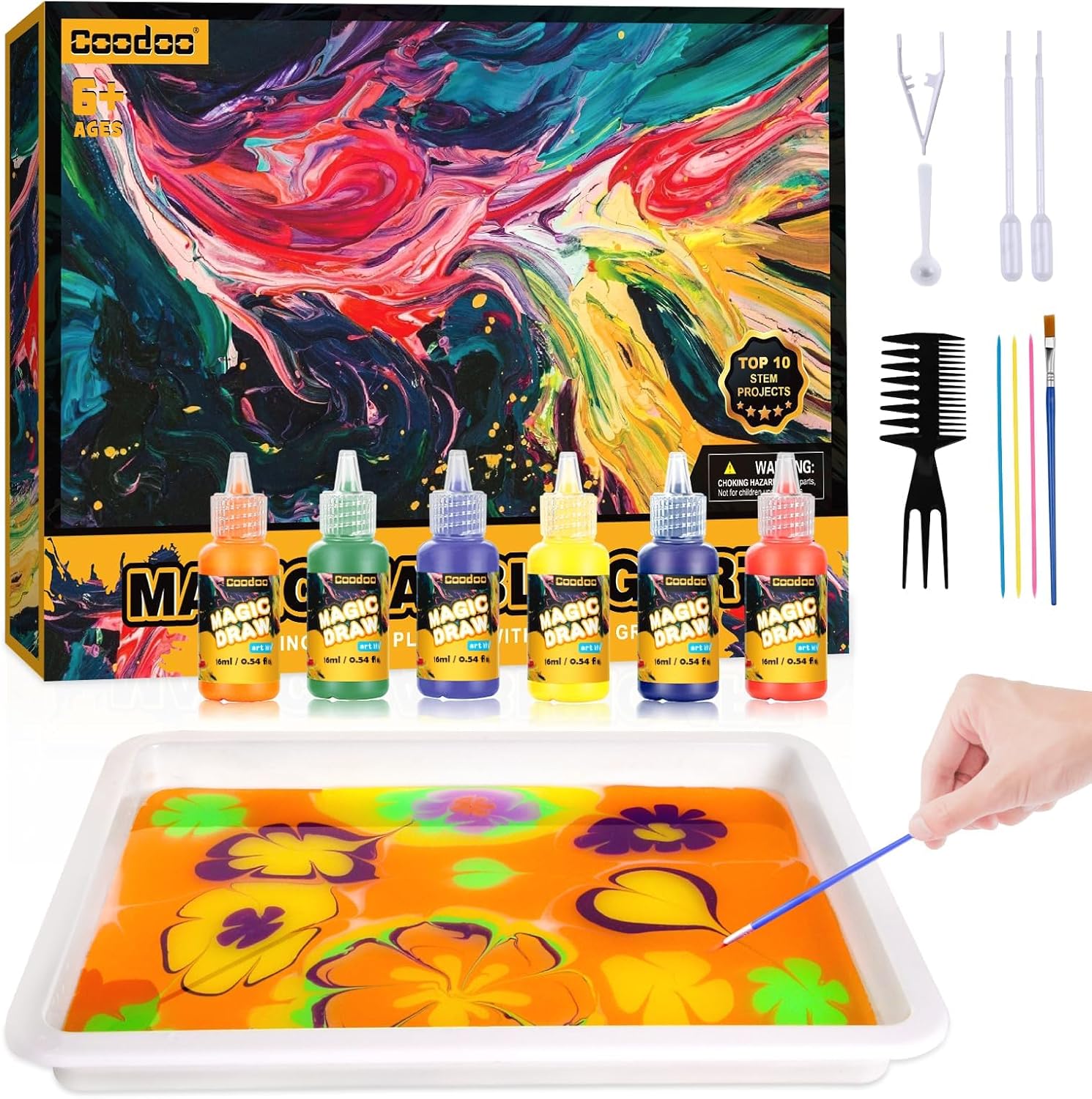 Water Marbling Paint for Kids - Arts and Crafts for Girls & Boys Crafts Kits Ide...