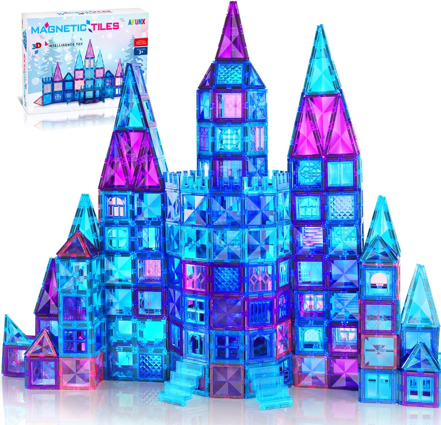 Magnetic Tiles, 116PCS Magnet Building Blocks, 3D Diamond Magnetic Blocks, Const...