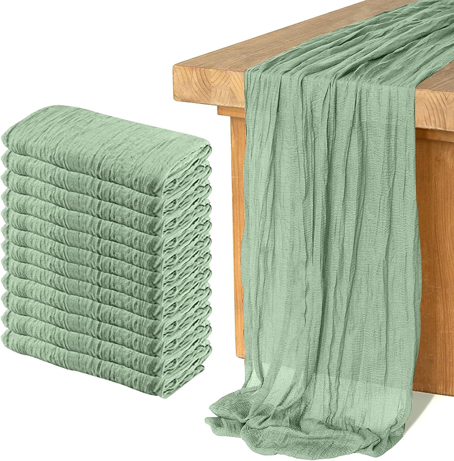 12 Pack Cheesecloth Table Runner, Runner Gauze Boho Wedding Decor Romantic Table...