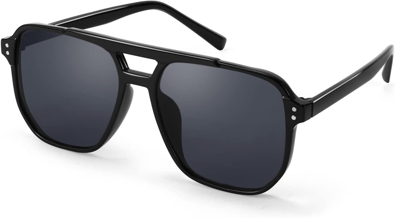 FEISEDY Retro Square Aviator Sunglasses Women Men 70s Vintage Trendy Plastic Fra...