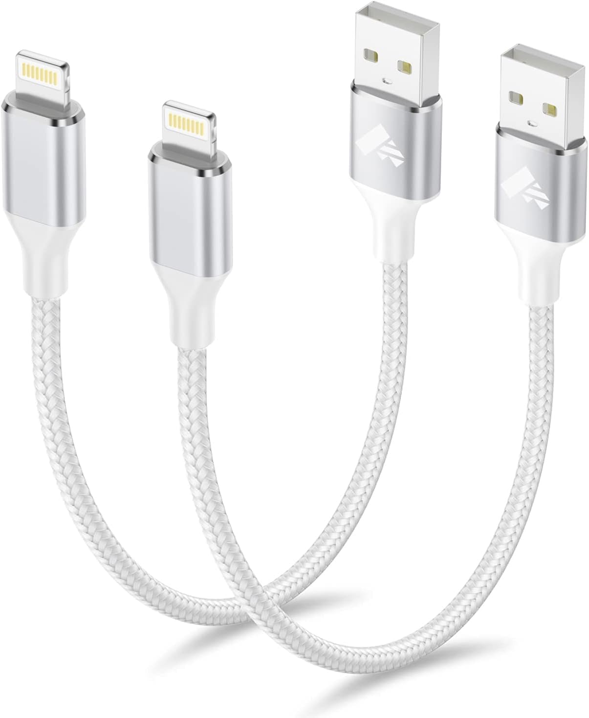 Aioneus Short iPhone Charger Cord 1ft 2Pack, Apple Certified USB A to Lightning...