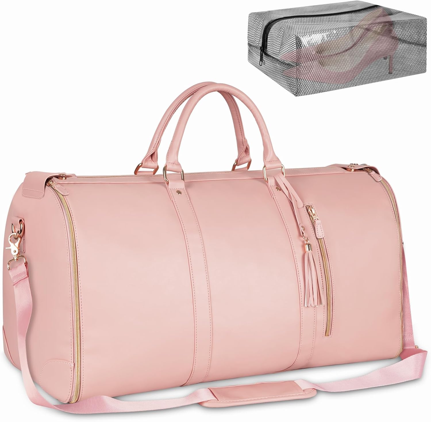 Ytonet Carry On Garment Bag, Large PU Leather Garment Duffle Bag for Women, Wate...