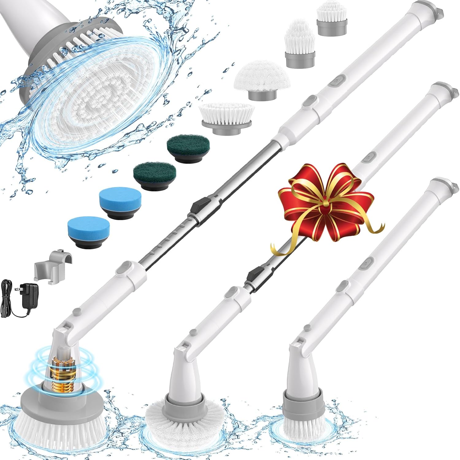 Sweepulire Electric Spin Scrubber SW1, Shower Scrubber with Long Handle, 2 Spin...