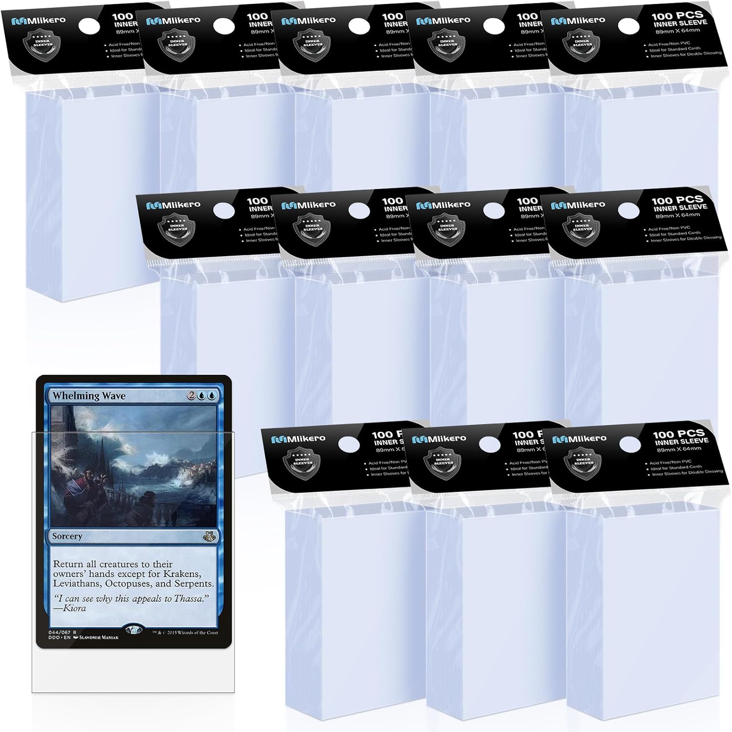 1200 Pack Card Sleeves, Perfect Fit Inner Sleeves Ideal for Double-Sleeving, Tra...