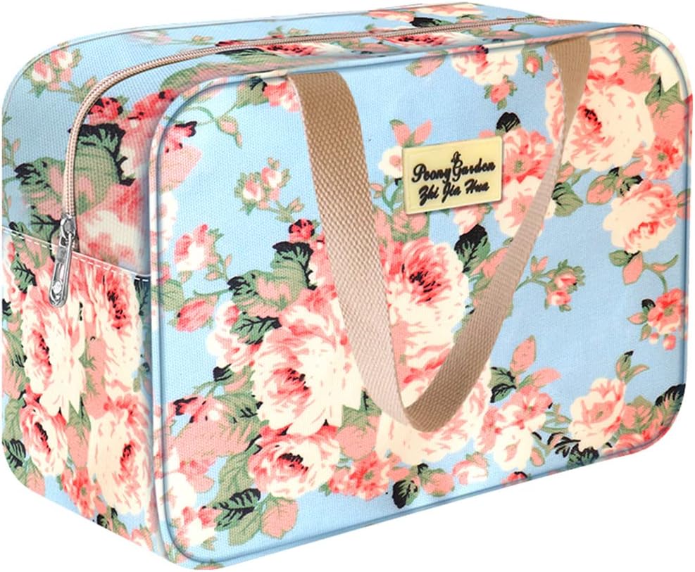 HCFGS Full Size Toiletry Bag Hand-Held Large Cosmetic Bag Travel Makeup Bag Port...