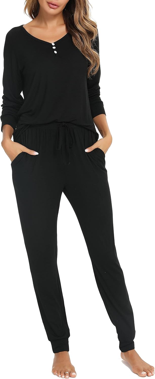 Vlazom Women Pyjamas Set Soft Two Piece Pj's Sets Tops and Plaid Pants Sleepwear...