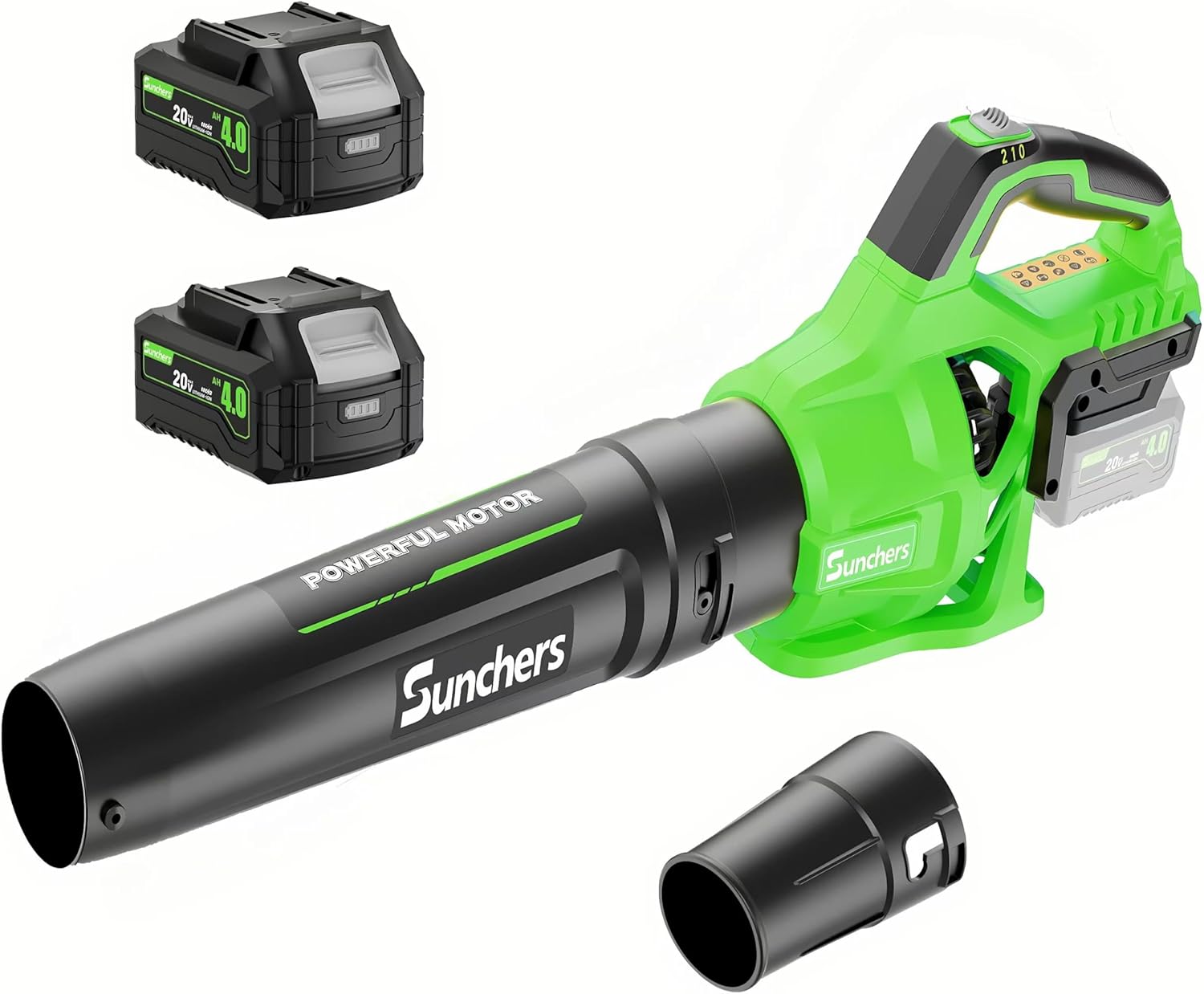 Leaf Blower Cordless with 2 x 4.0Ah Battery and Charger, 580CFM 160MPH Electric...