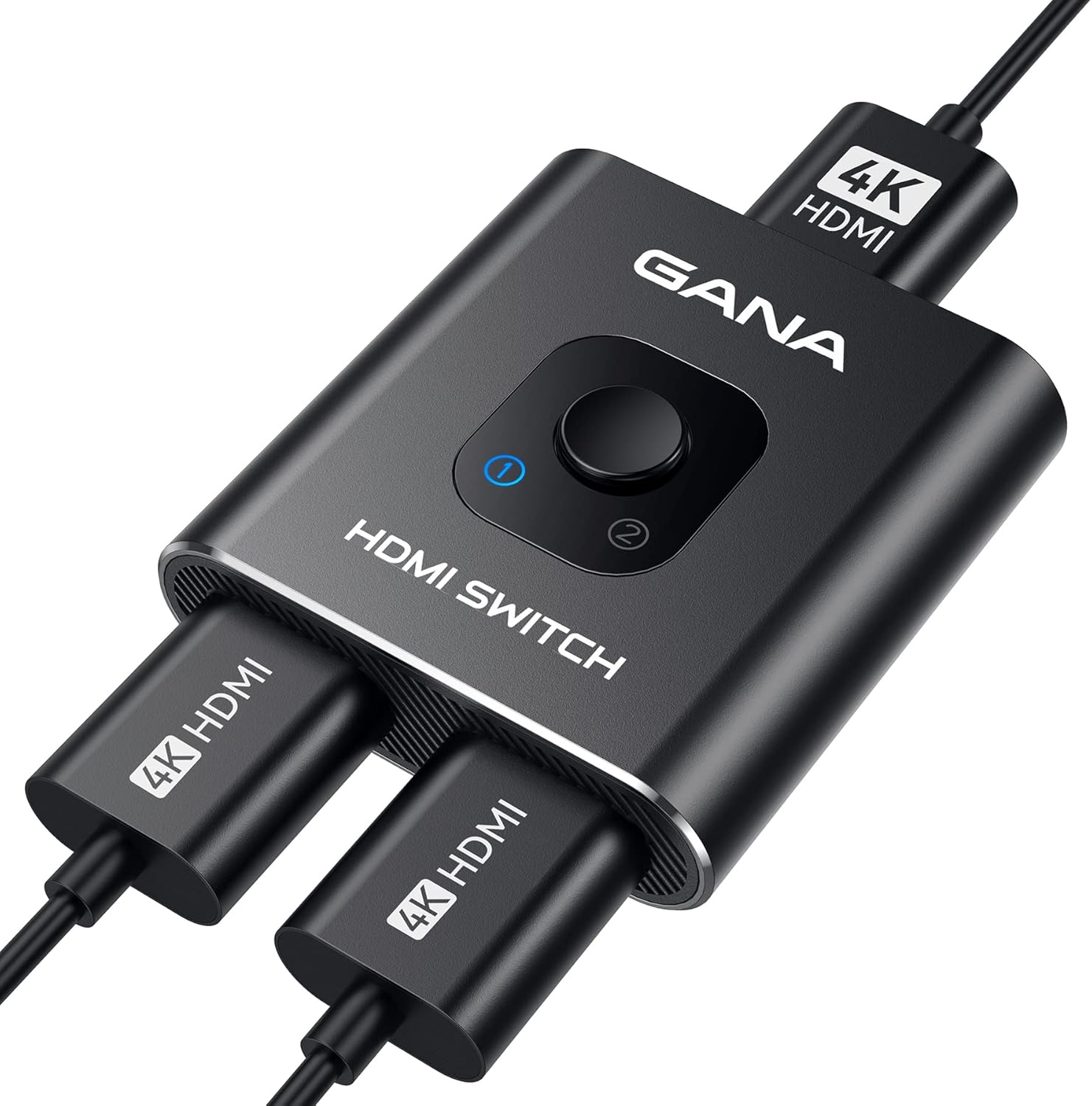 HDMI Switch 4k@60hz Splitter, GANA Aluminum Bidirectional HDMI Switcher 2 in 1 O...