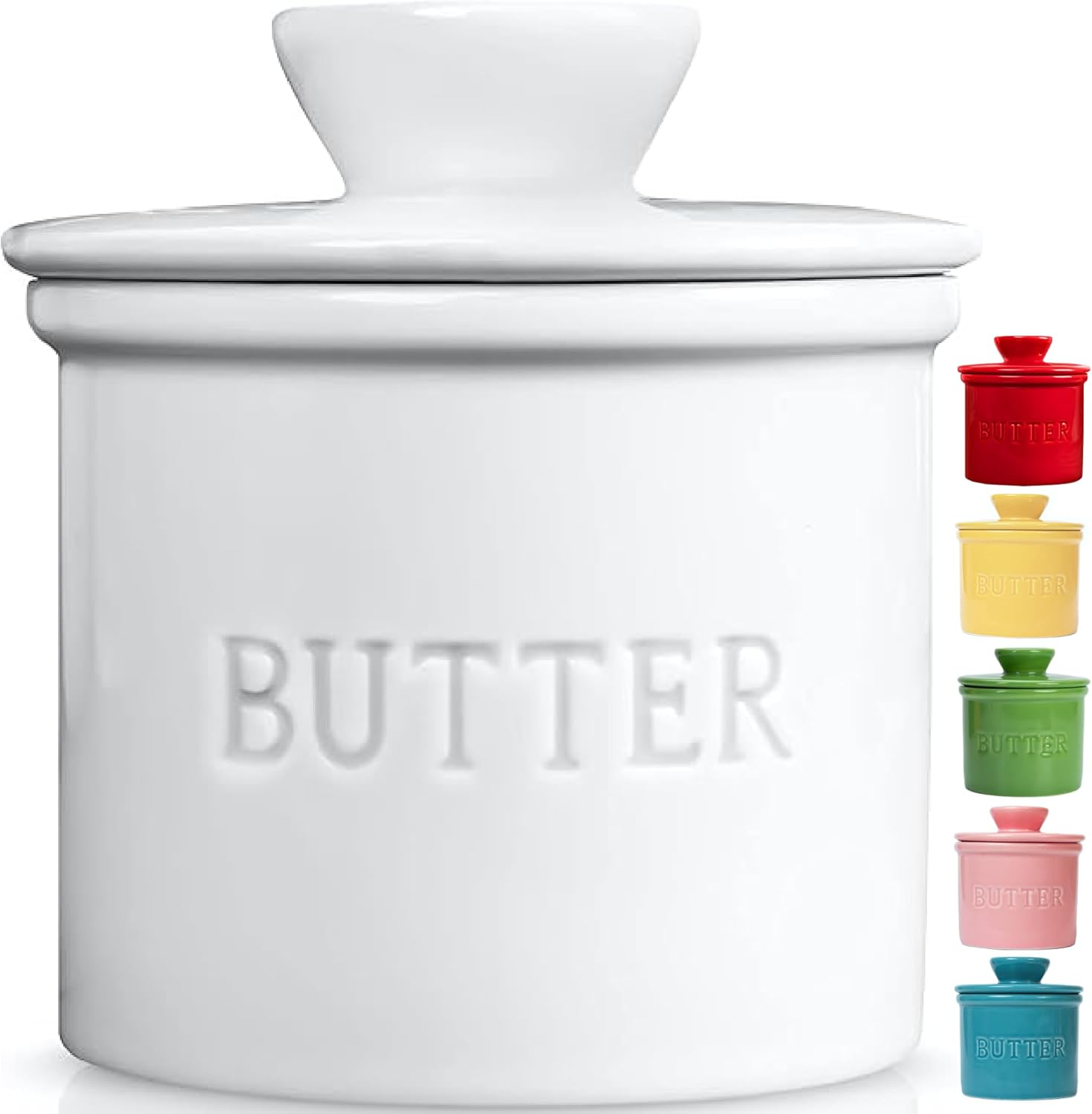 PriorityChef French Butter Crock with Lid, Get on Demand Spreadable Butter, Cera...