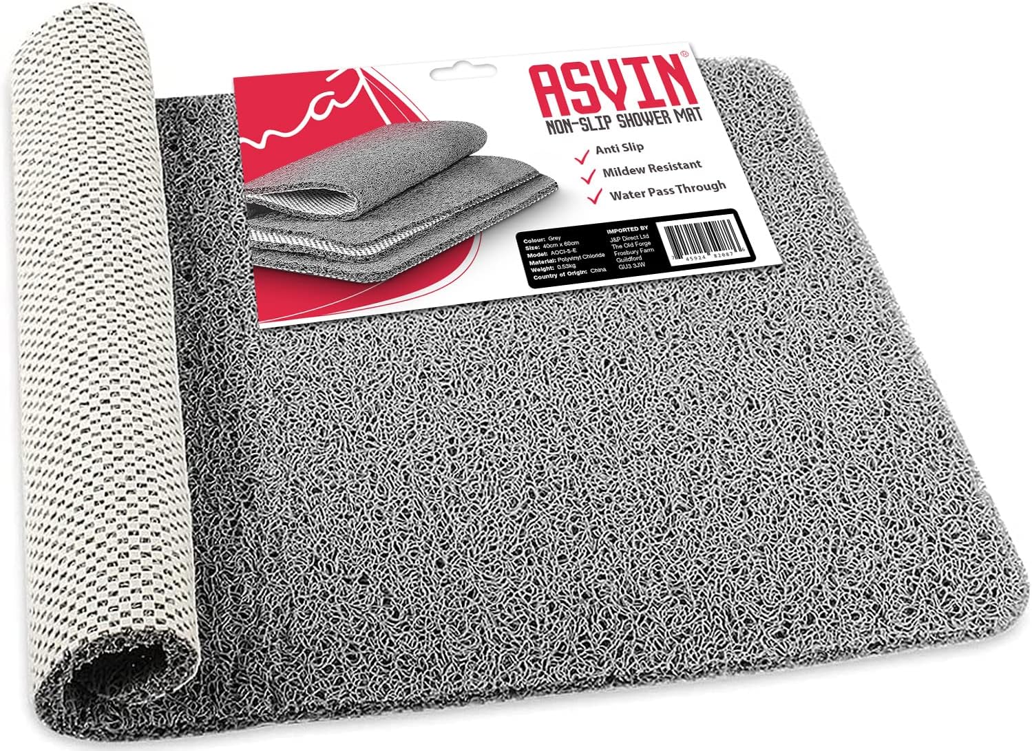 Asvin Soft Textured Bath, Shower, Tub Mat, 24x16 Inch, Phthalate Free, Non Slip...