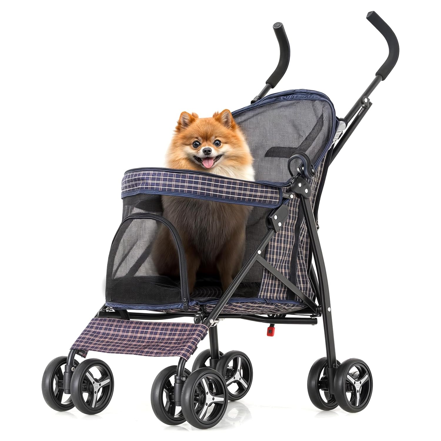 MoNiBloom 4 Wheels Pet Stroller, Easy-Fold Umbrella Shaped Dog Cat Jogger Stroll...