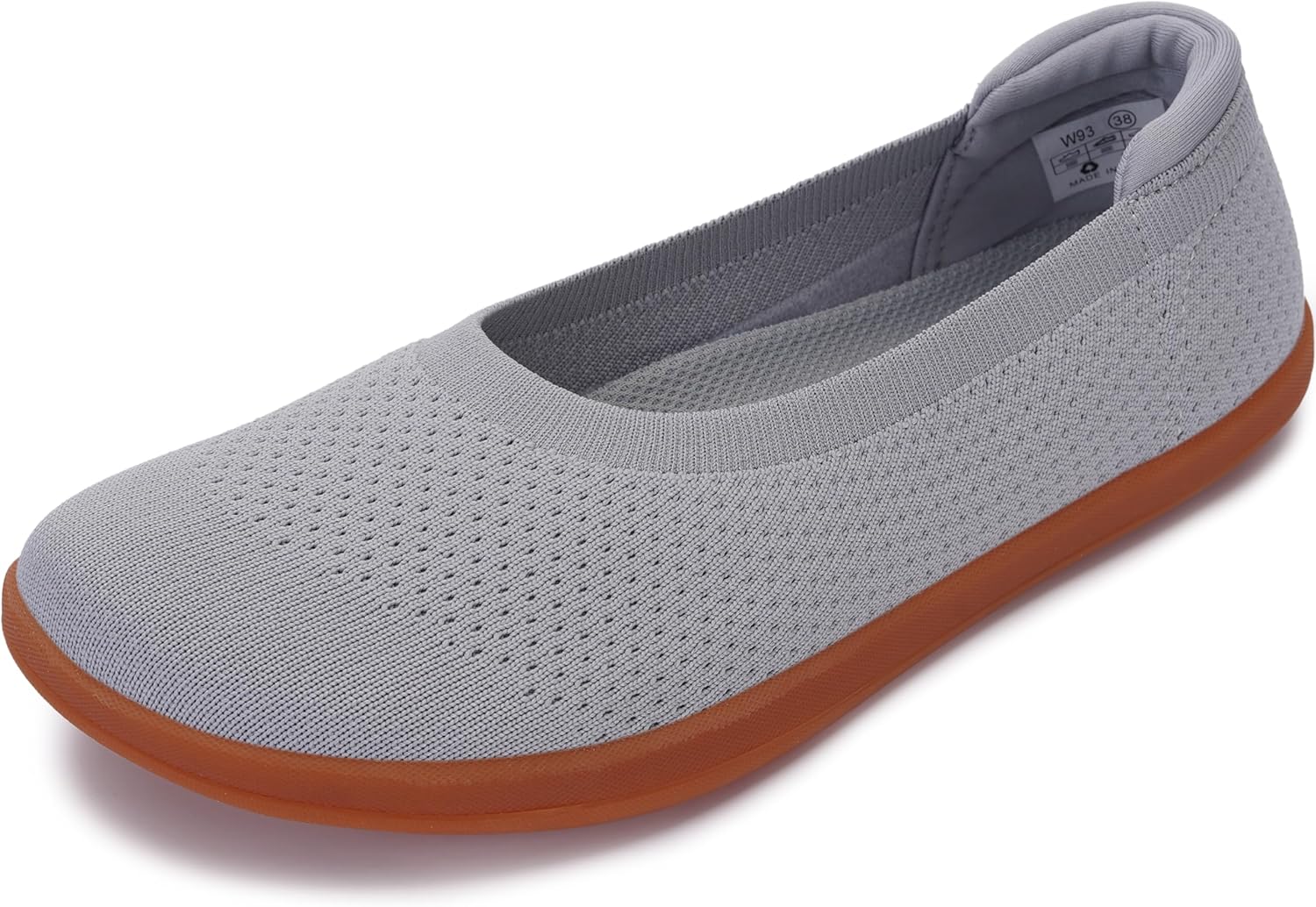 WHITIN Women's Barefoot Ballet Flats + Wide Toe Box + Zero Drop Sole 7 Grey Gum