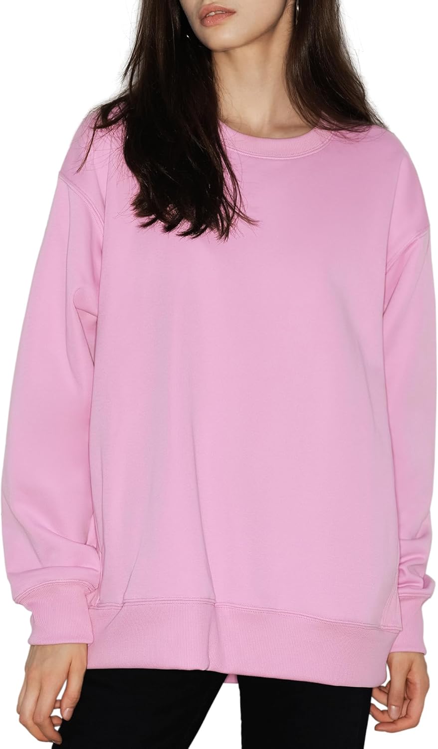 PUMIEY Women's Oversized Sweatshirts Fleece Crew Neck Hoodies with Pockets Long...