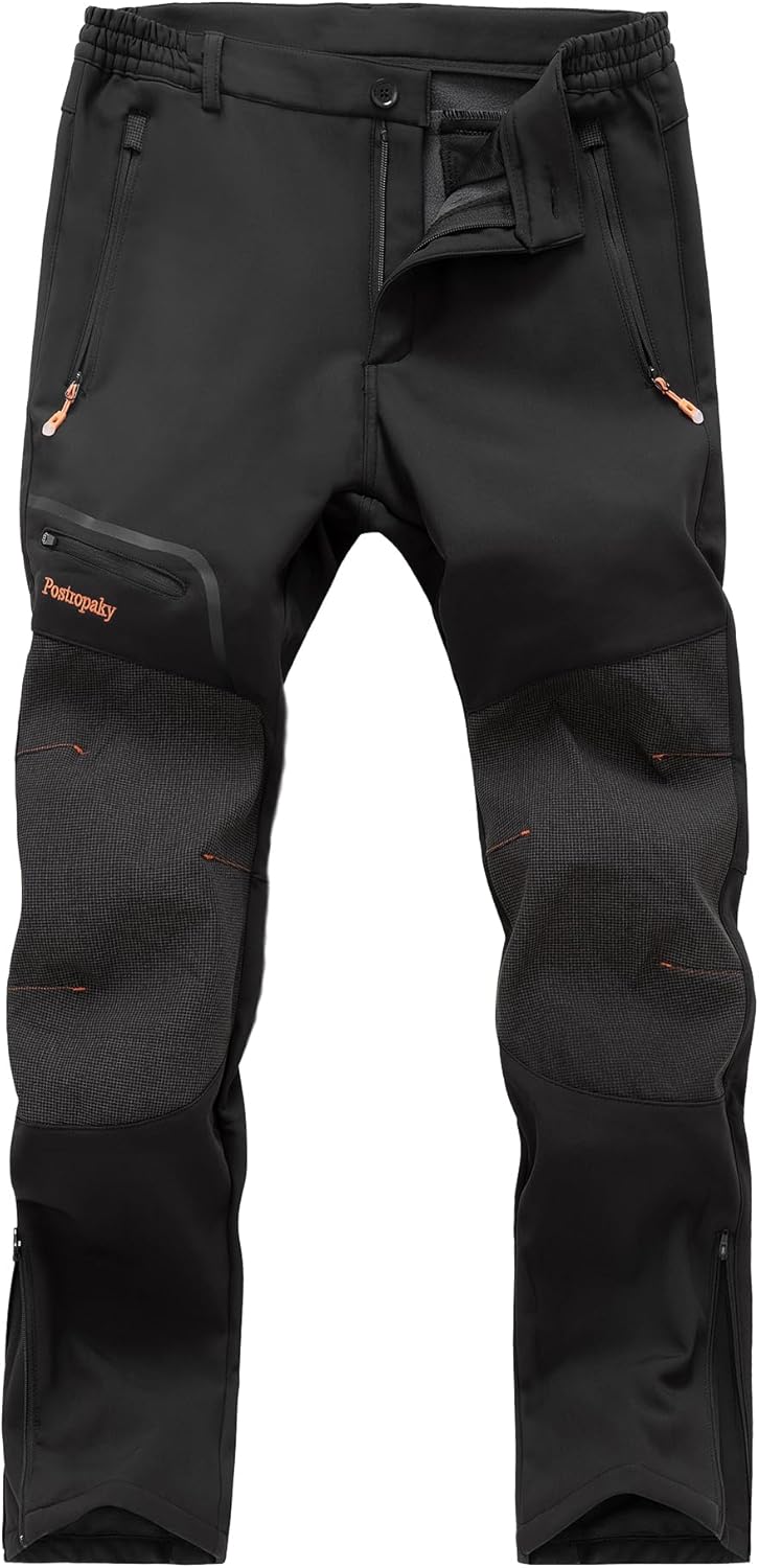 Postropaky Mens Hiking Snow Ski Pants Waterproof Outdoor Insulated Softshell Pan...