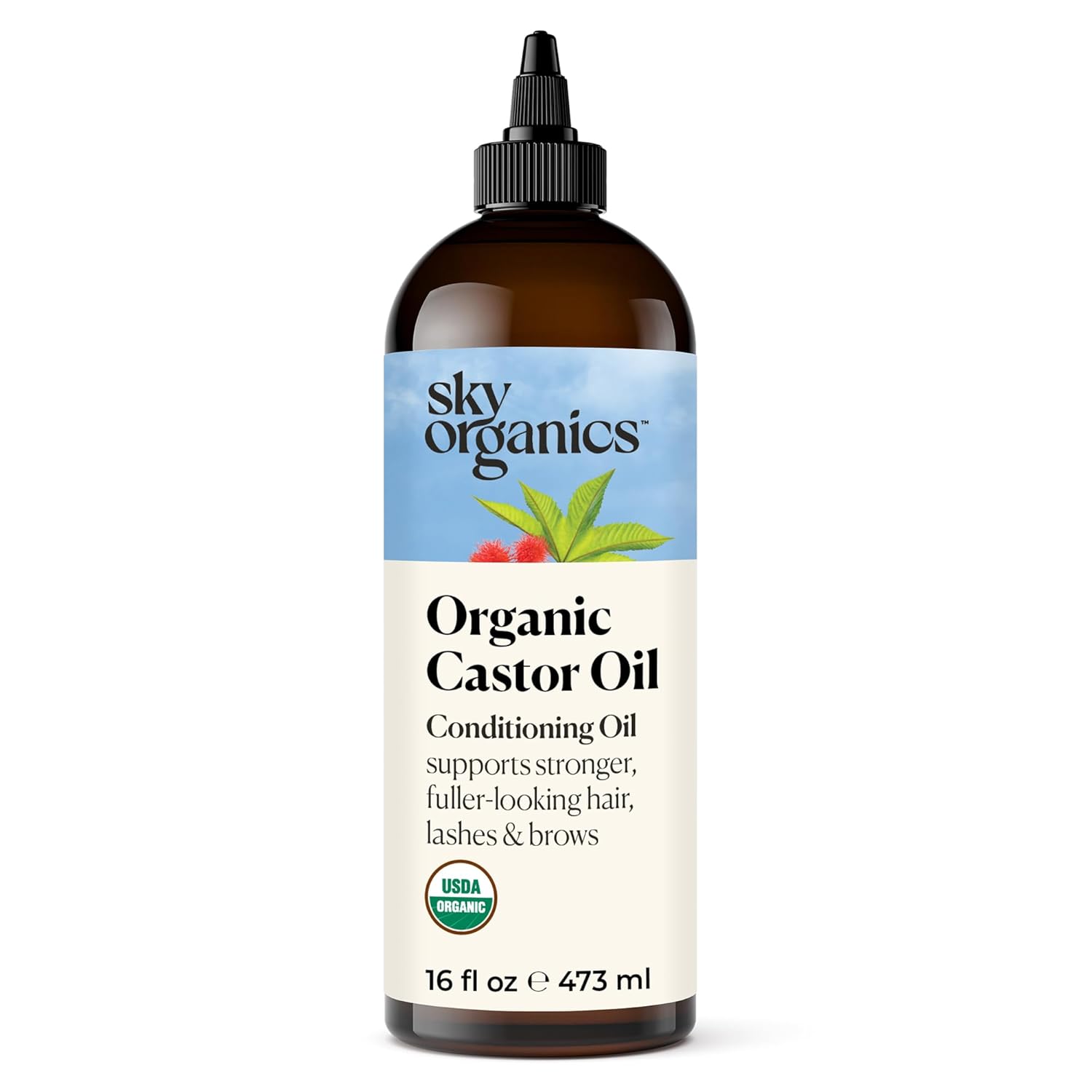Sky Organics Organic Castor Oil, 100% Pure, Hexane Free, Cold-Pressed to Support...