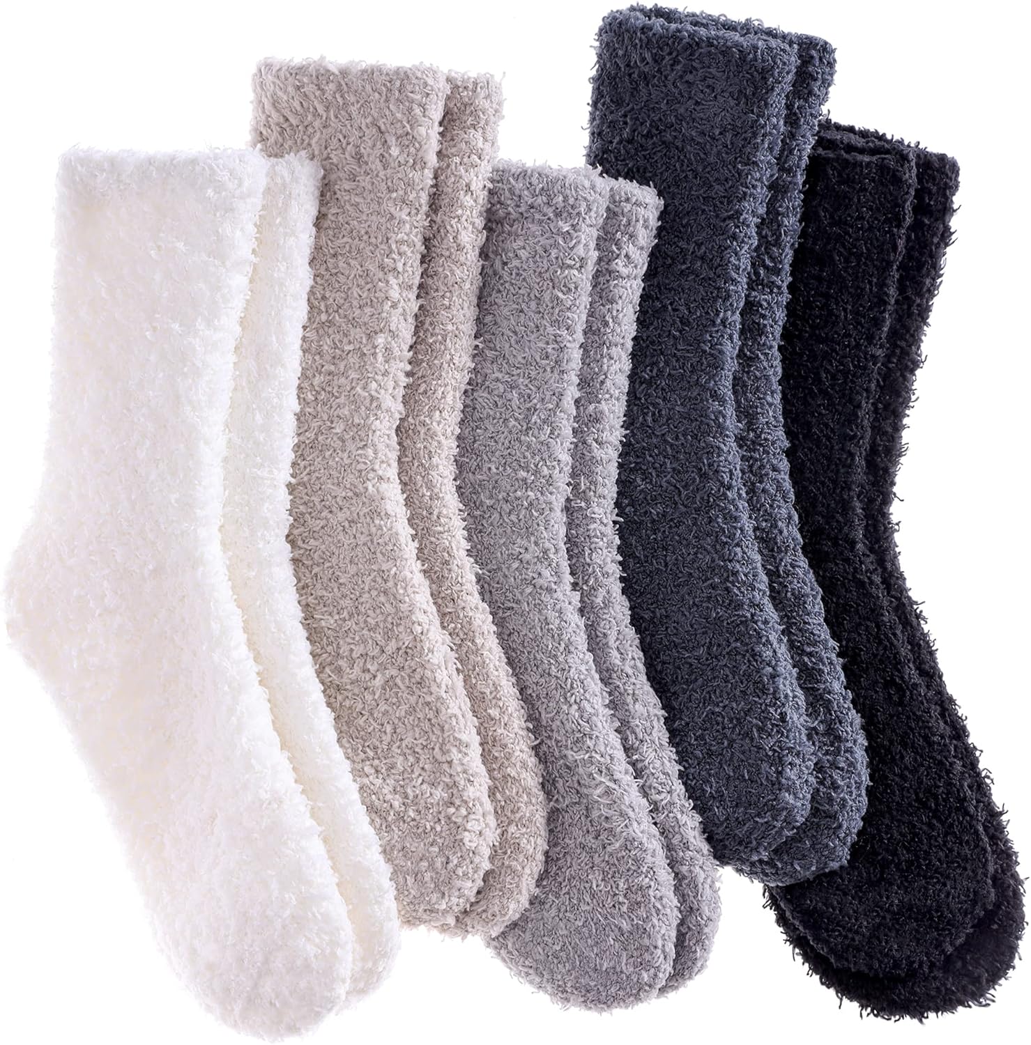 LANLEO 5/6 Pairs Womens Super Soft Fuzzy Plush Warm Winter Home Sleeping Slipper...