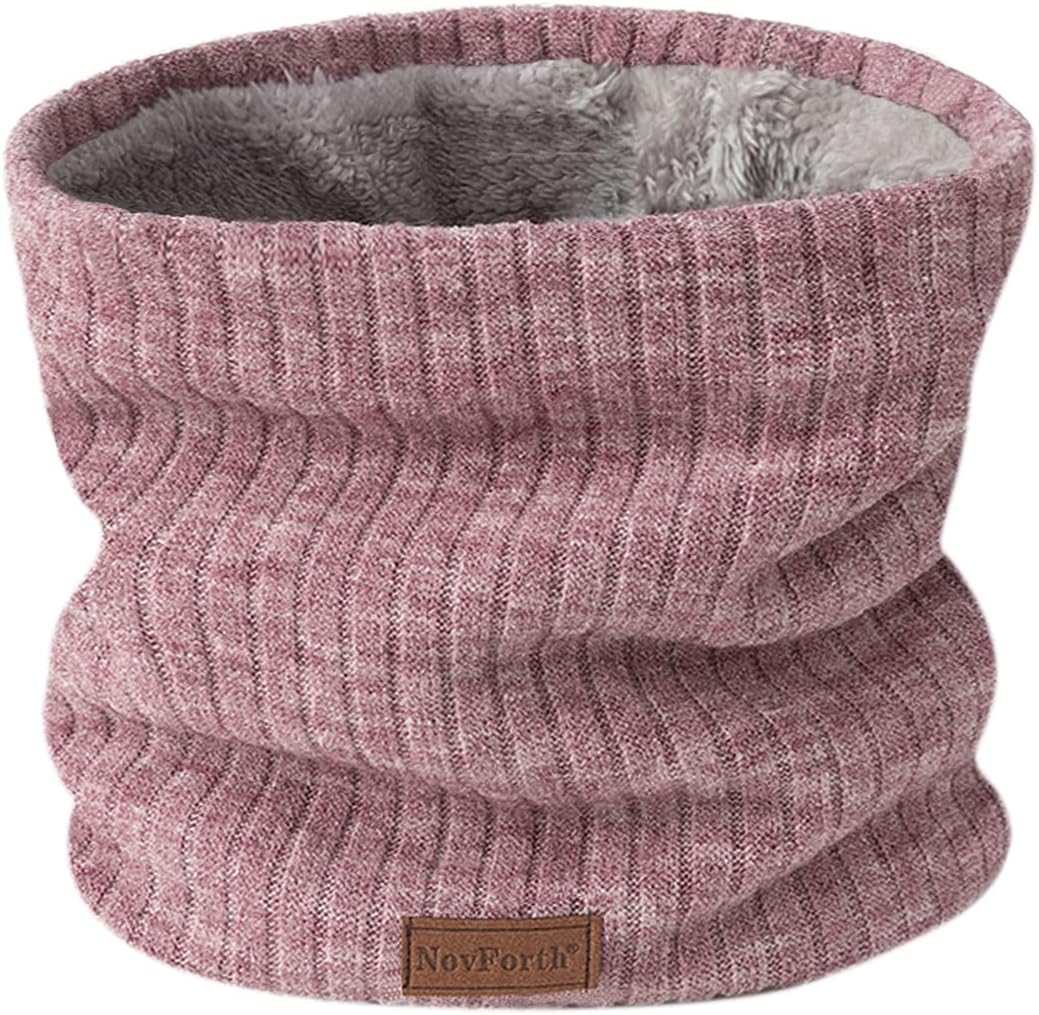 NovForth Winter Neck Warmer Fleece Lined Infinity Scarf Double-Layer Fleece Thic...