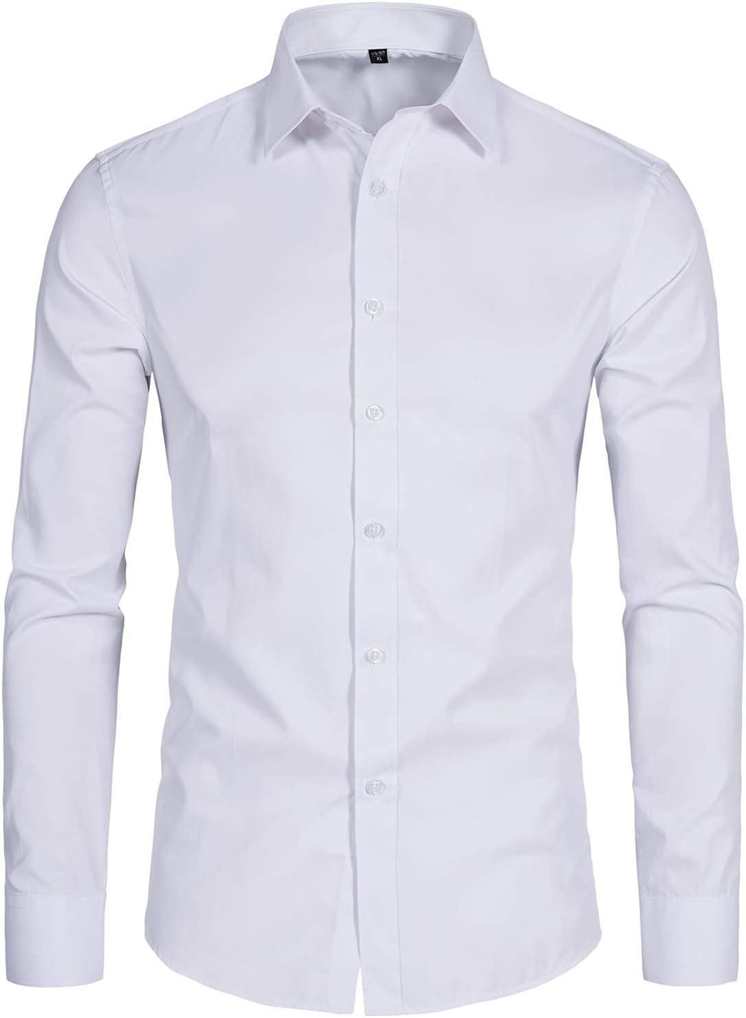 Men's Long Sleeve Button Up Shirts Solid Slim Fit Casual Business Formal Dress S...