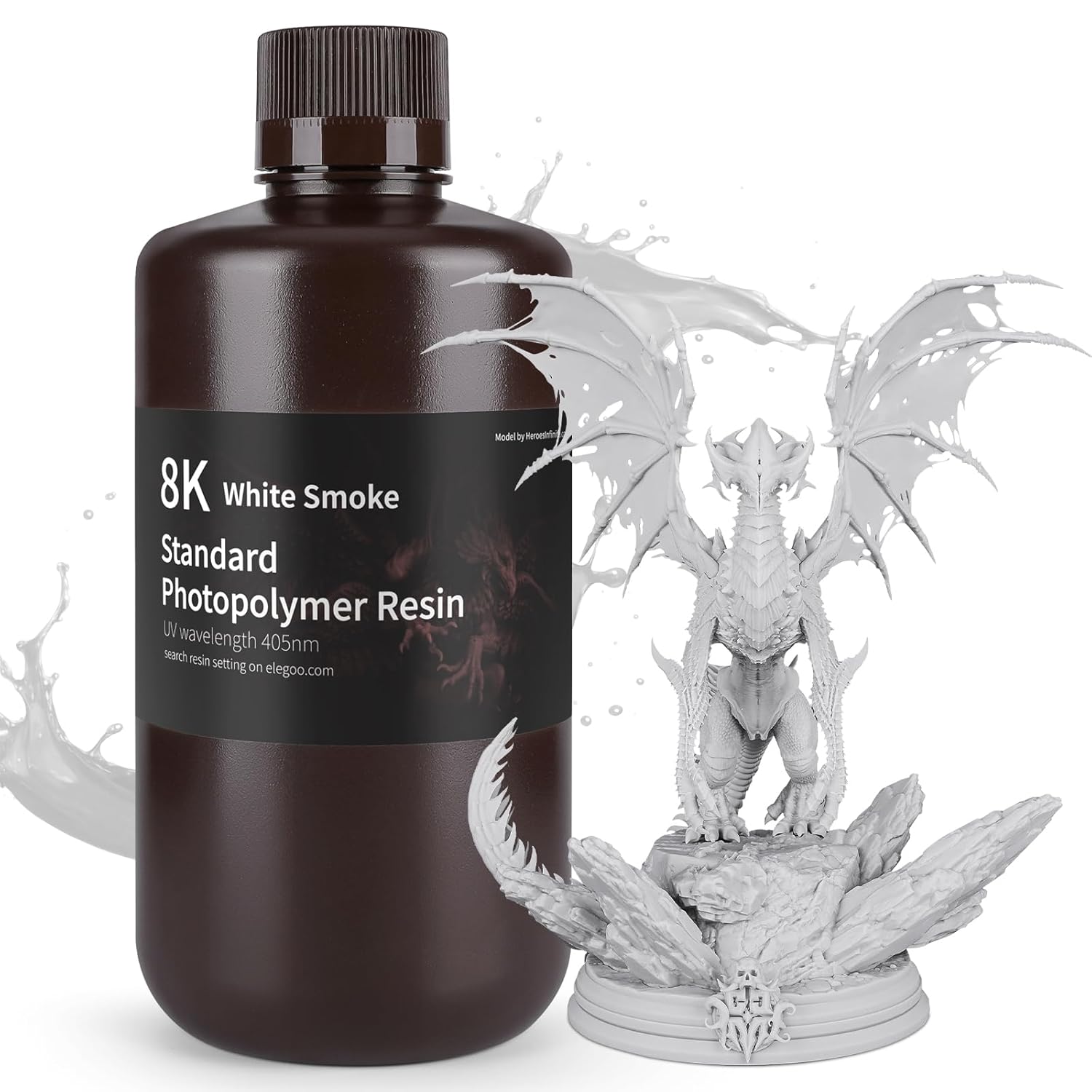 ELEGOO 8K 3D Printer Resin, Standard Photopolymer Resin 405nm UV-Curing Resin, B...