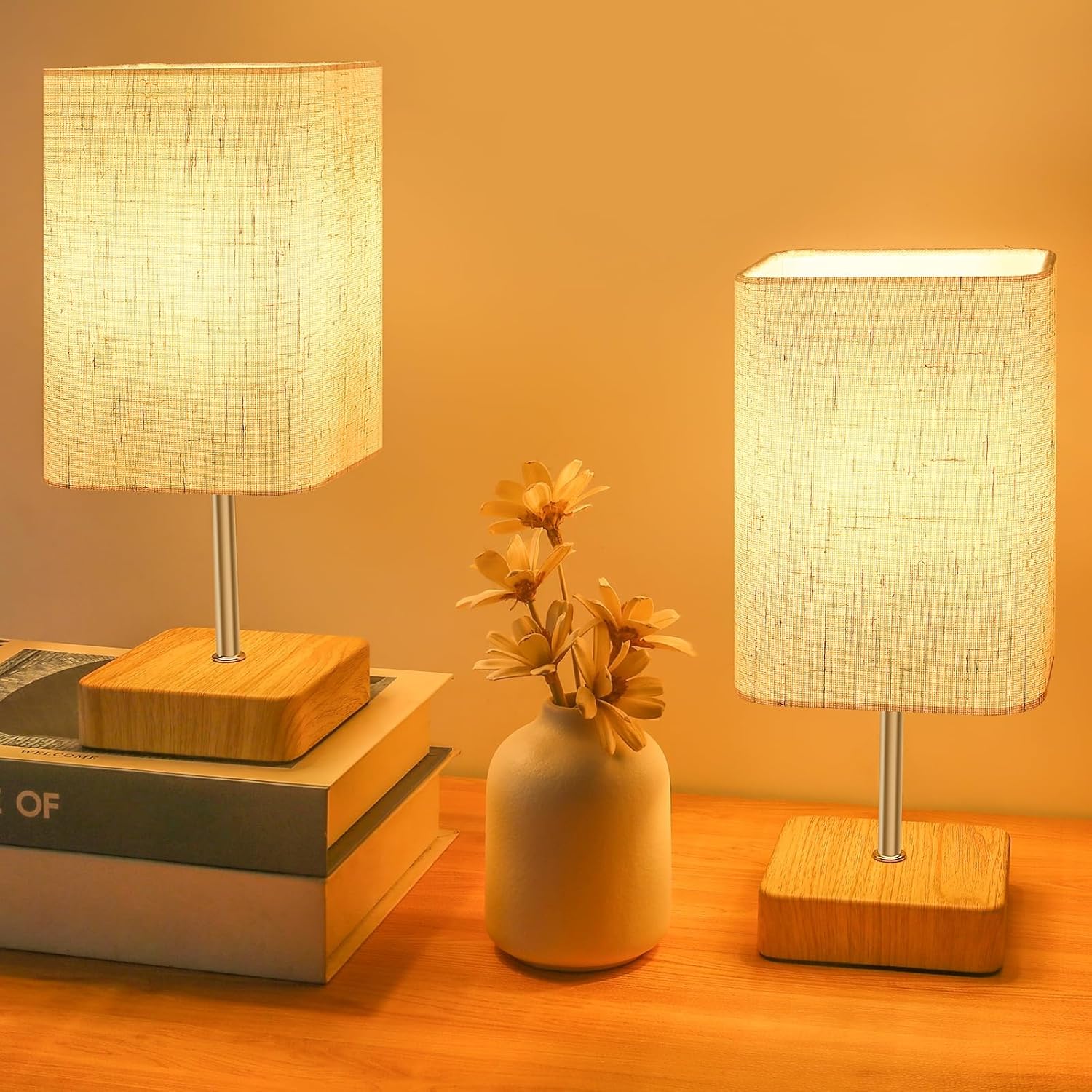 Jayencer Touch Control Table Lamp Set of 2, Dimmable Touch Control Nightstand La...