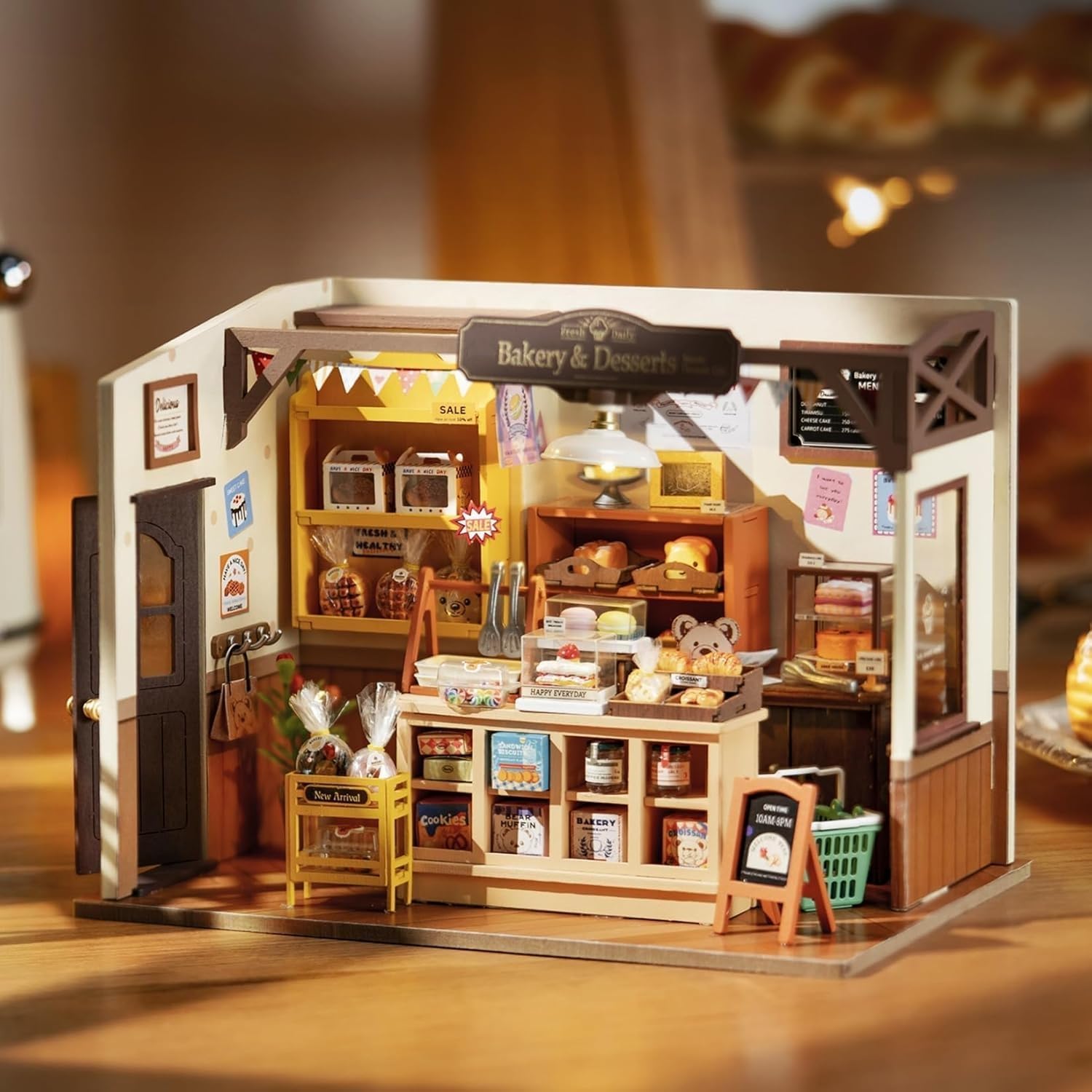 RoWood DIY Doll House Kit Bakery | Wooden Miniature Room Model Kits | Craft Kits...