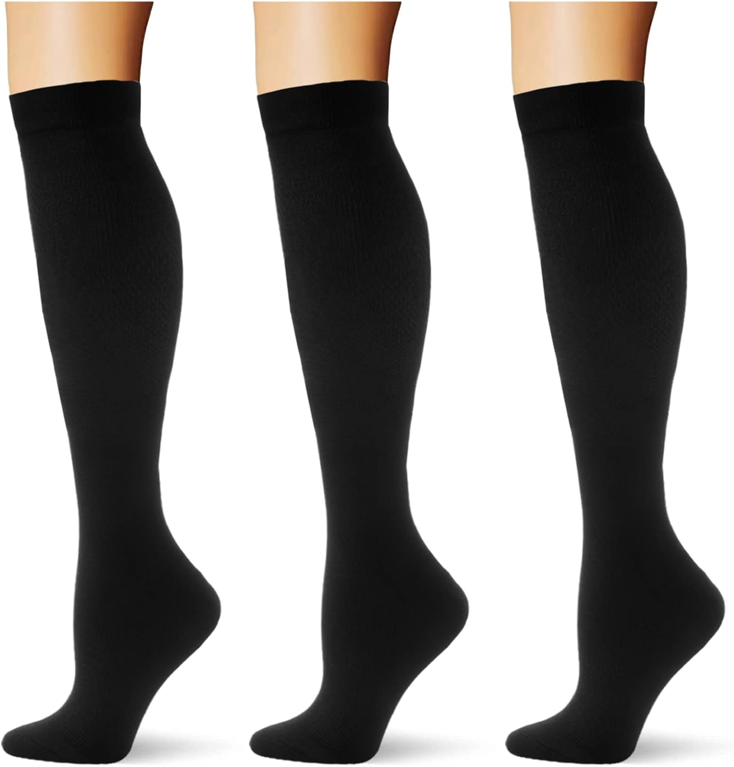 (3 pairs) Compression Socks 20-30 mmHg Long Socks for Women and Men Knee High So...