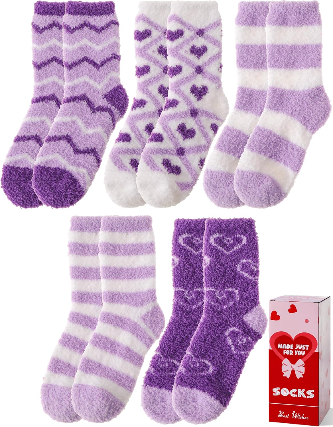 Valentines Day Gifts for Her Womens Fuzzy Socks Warm Fluffy Cozy Winter Slipper...