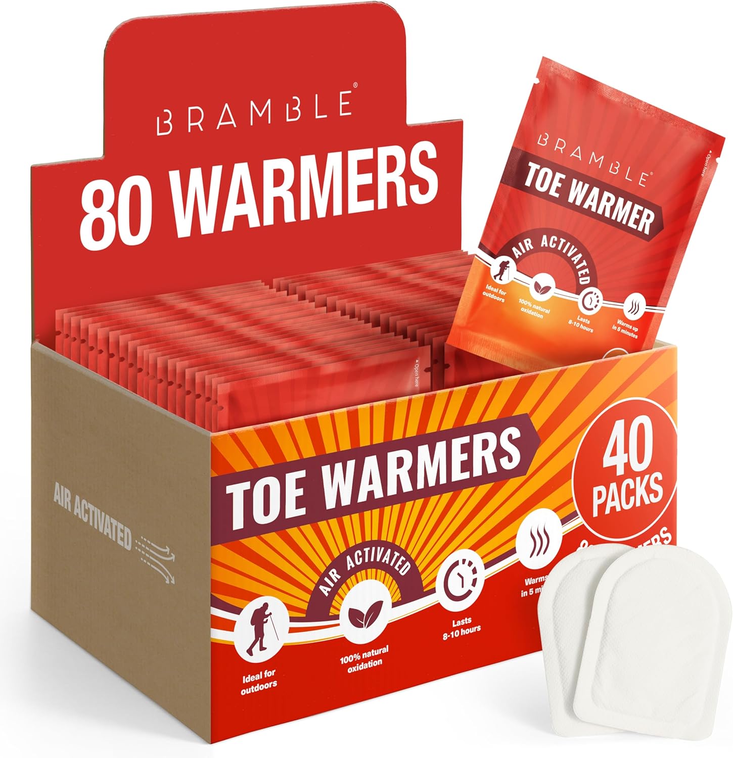 Bramble - Toe Foot Warmers, In Shoe, Boot Warmers - Suitable for Outdoor Activit...