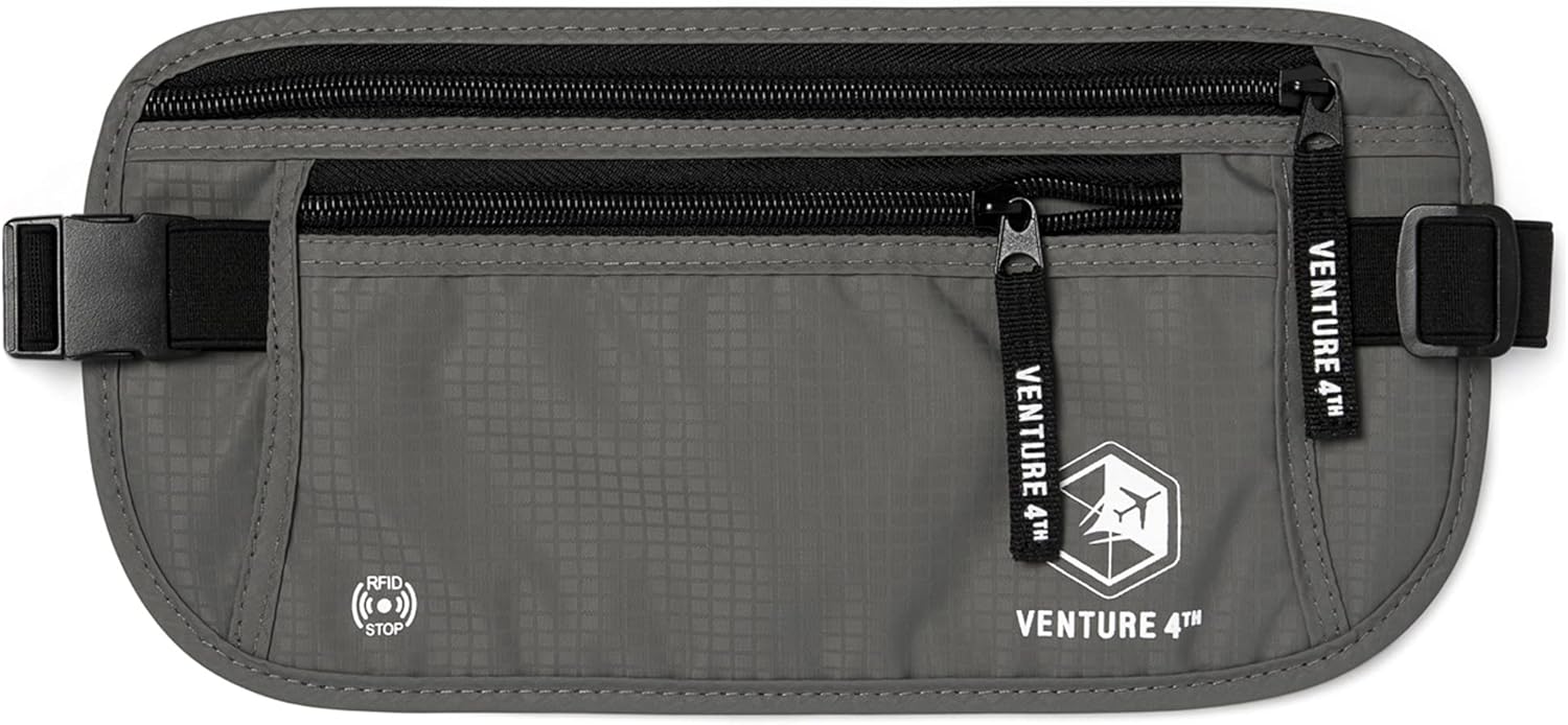 VENTURE 4TH Travel Money Belt - Slim Passport Holder RFID Blocking Travel Pouch...