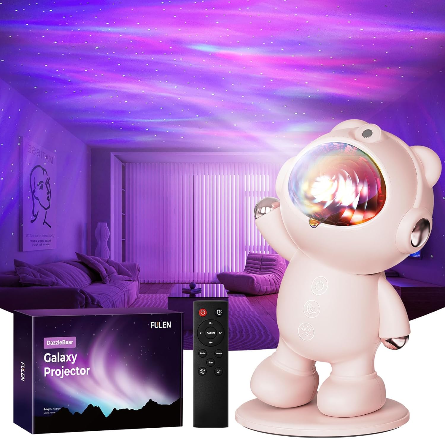 FULEN Galaxy Projector Bedroom Decor,Star Projector Night Light,Sensory Lights C...