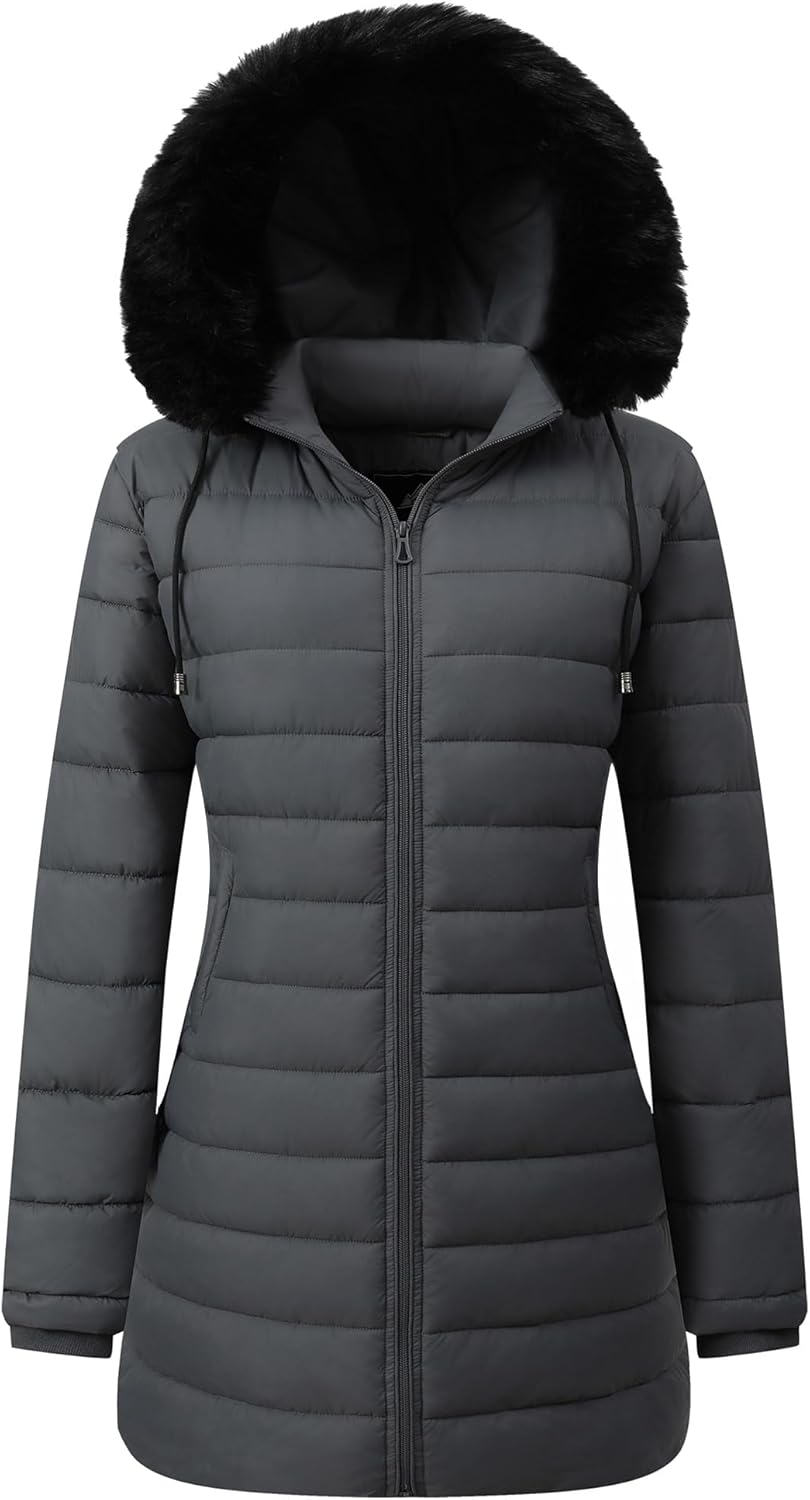 Women's Waterproof Long Puffer Jacket Thickened Down Jacket Warm Winter Coat Dar...