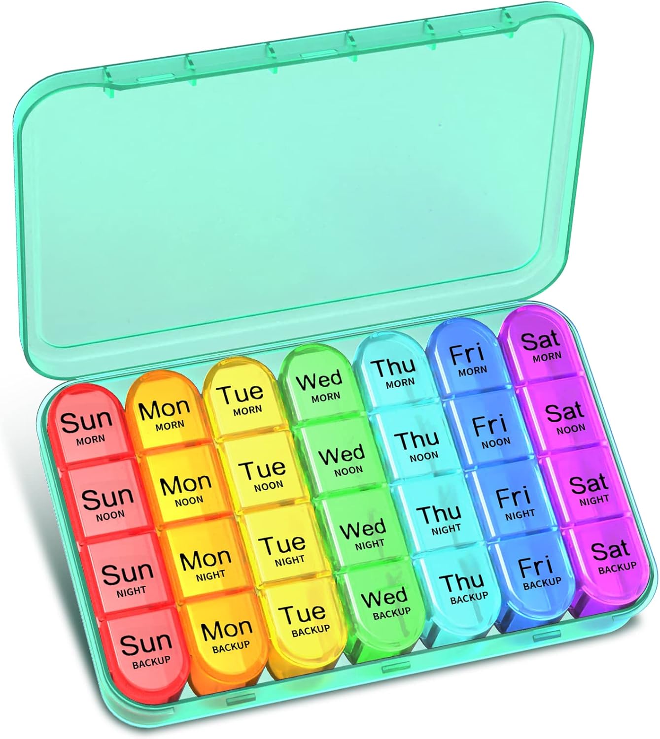 Pill Box 4 Times a Day, Betife Weekly Pill Box Organisers, 7 Day Tablet Organise...